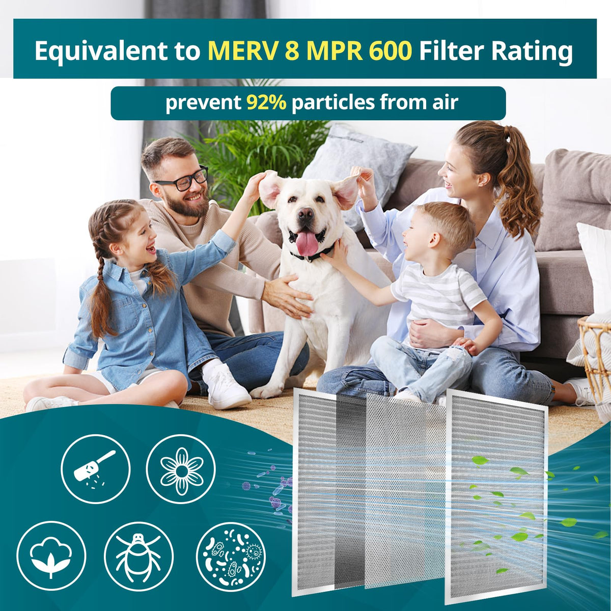 12x12x1 MERV8 Washable & Reusable Electrostatic Air Filter