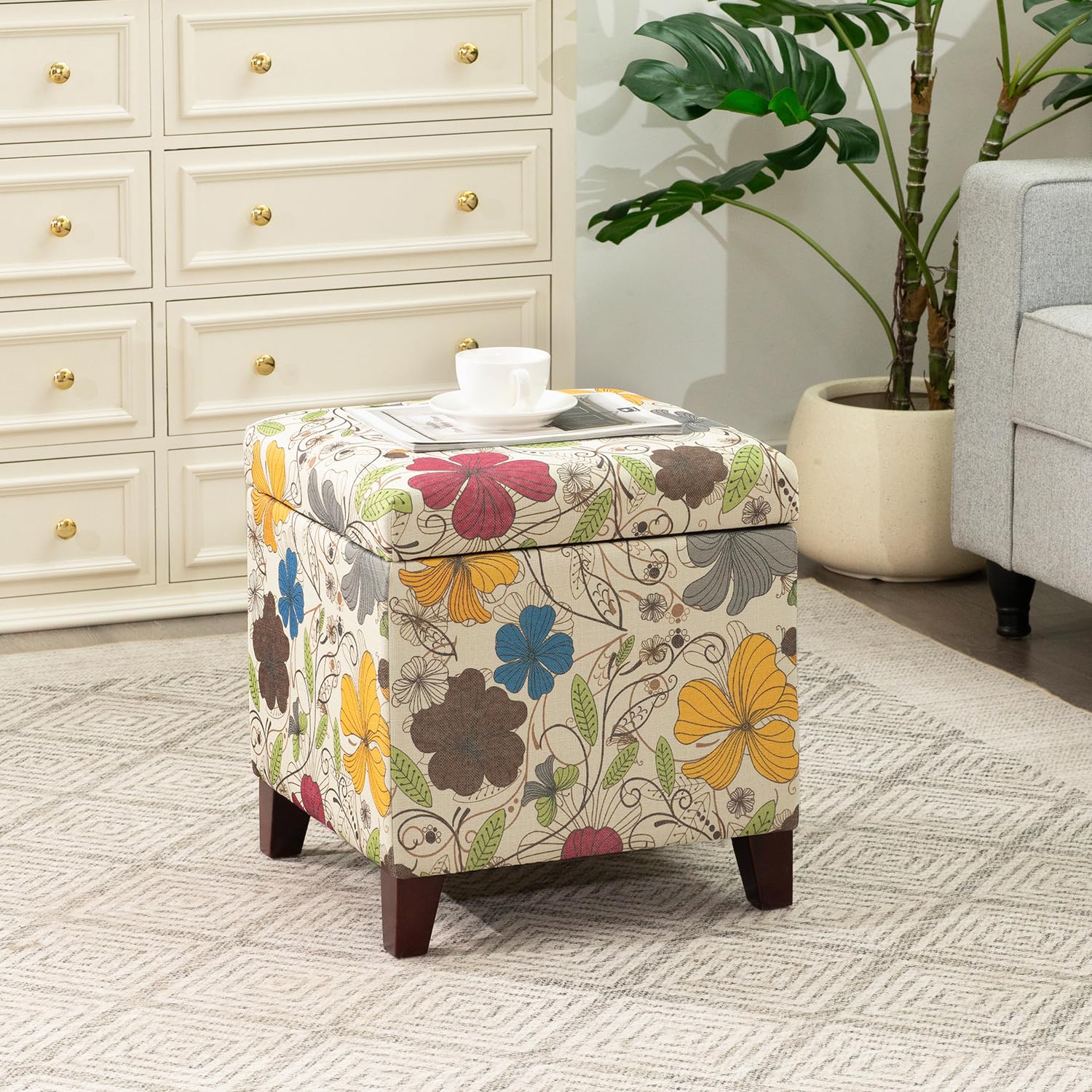 18 Inch High Cube Ottoman Storage