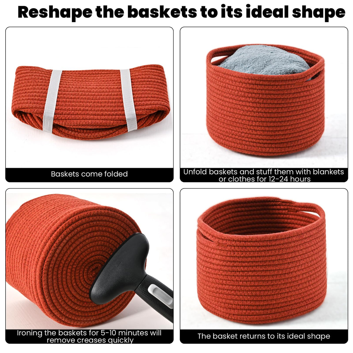 Small Storage Baskets for Organizing (3 Count)