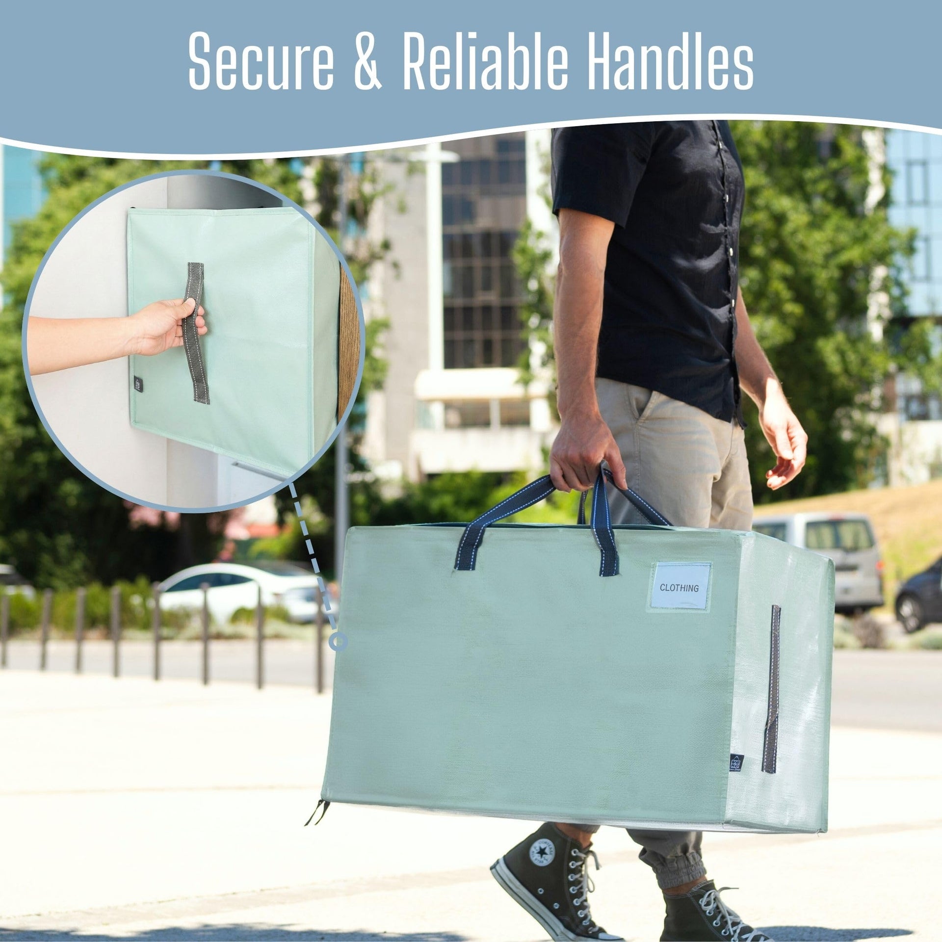 6 Pack Extra Large Heavy Duty Moving Bags with Wide Opening & Reinforced Handles (6 Count)