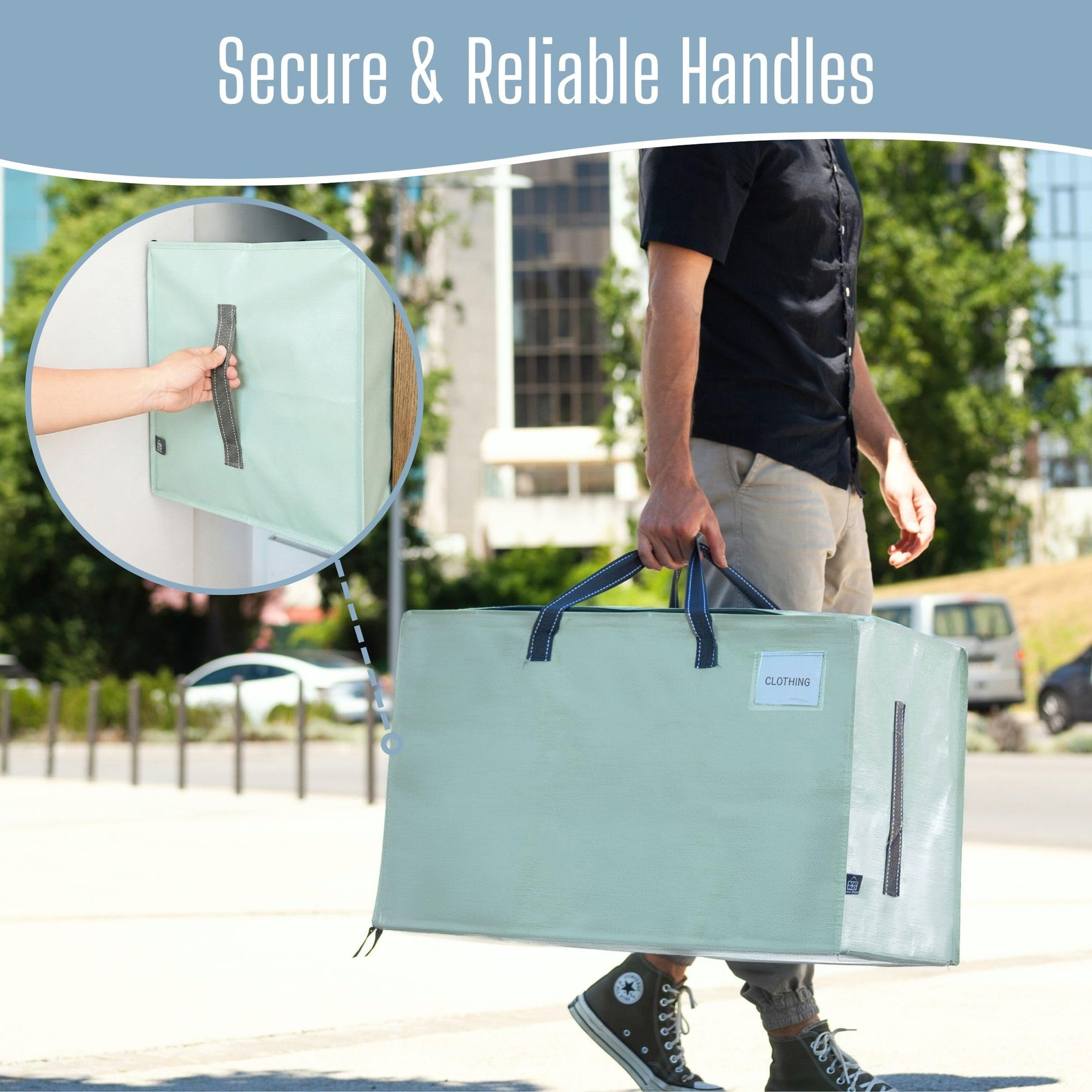 6 Pack Extra Large Heavy Duty Moving Bags with Wide Opening & Reinforced Handles (6 Count)