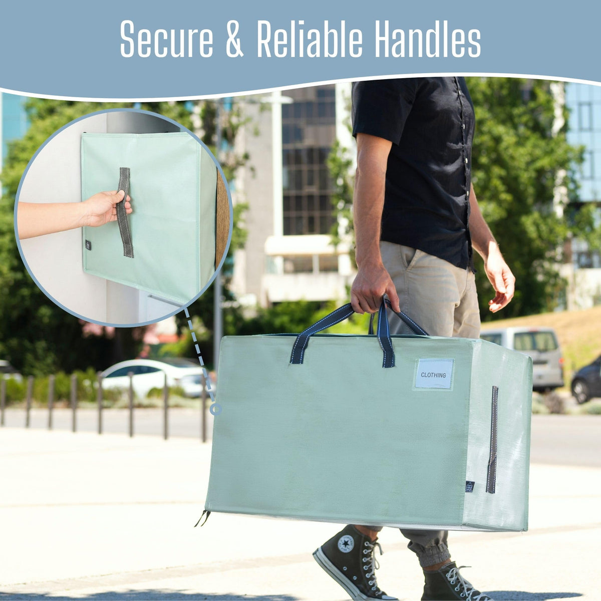 10 Pack Extra Large Heavy Duty Moving Bags with Wide Opening & Reinforced Handles (10 Count)