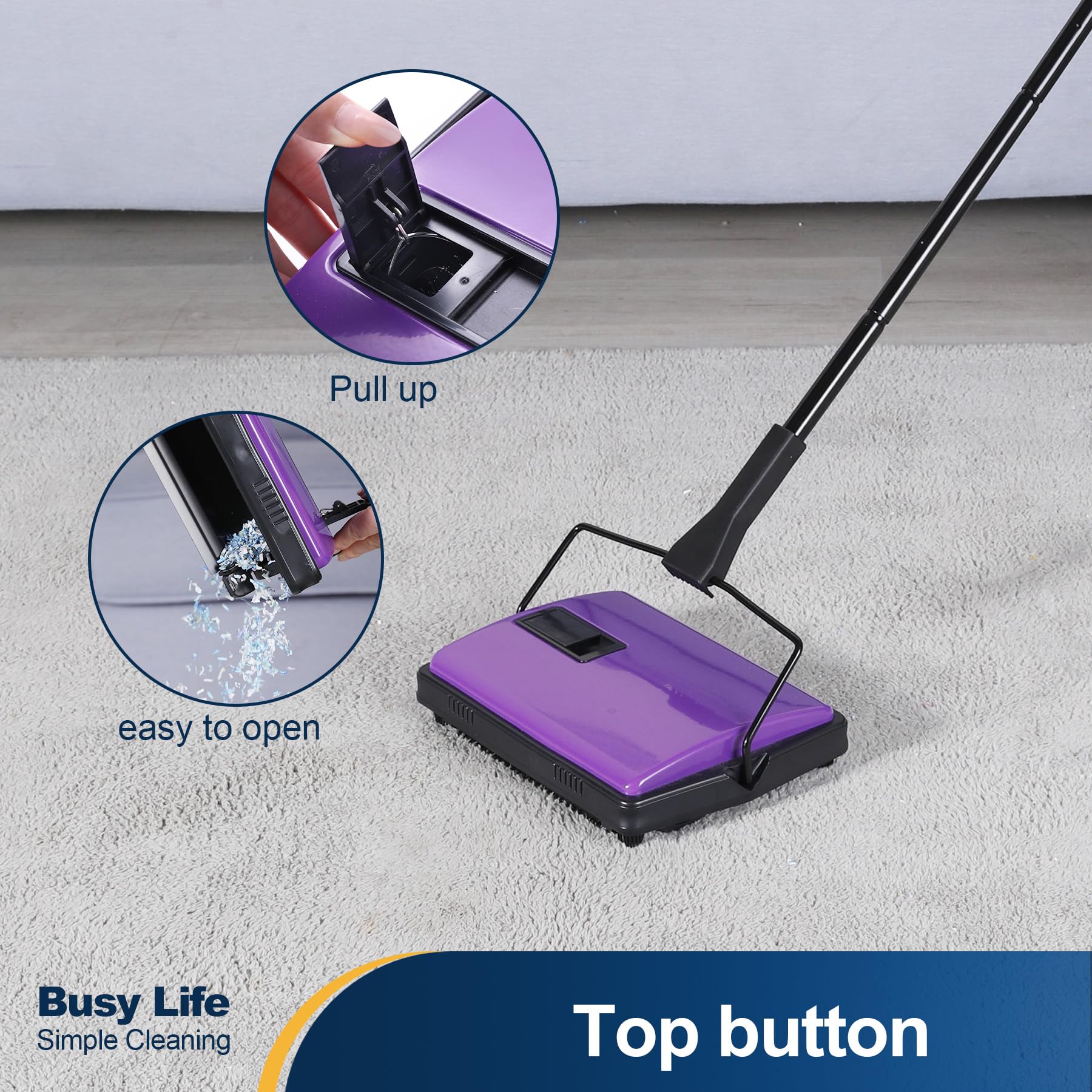 Carpet Sweeper Cleaner Manual Household Sweeper 1*Extra Brush