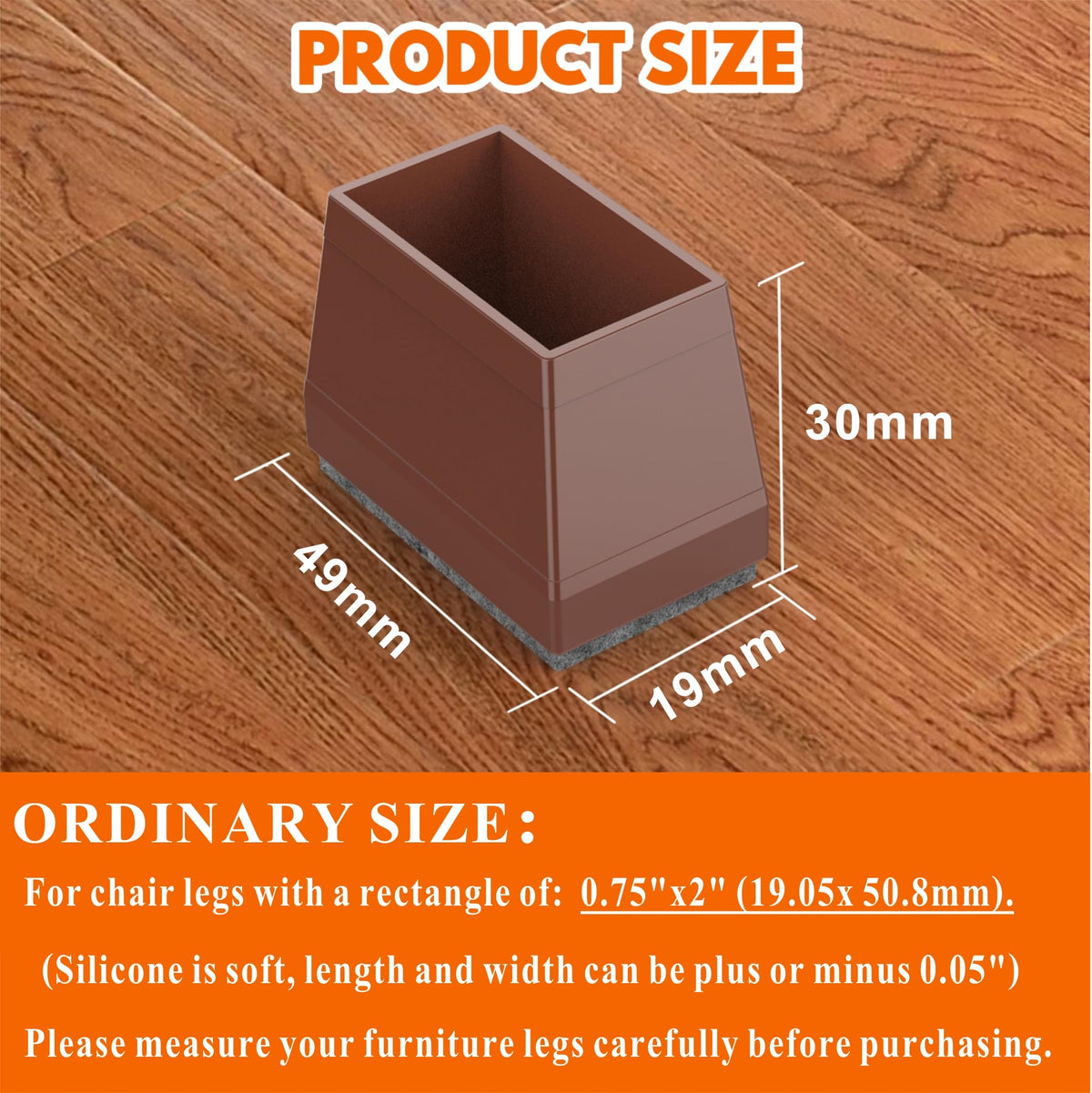 Rectangle Chair Leg Protectors for Hardwood Floors (16 Count)