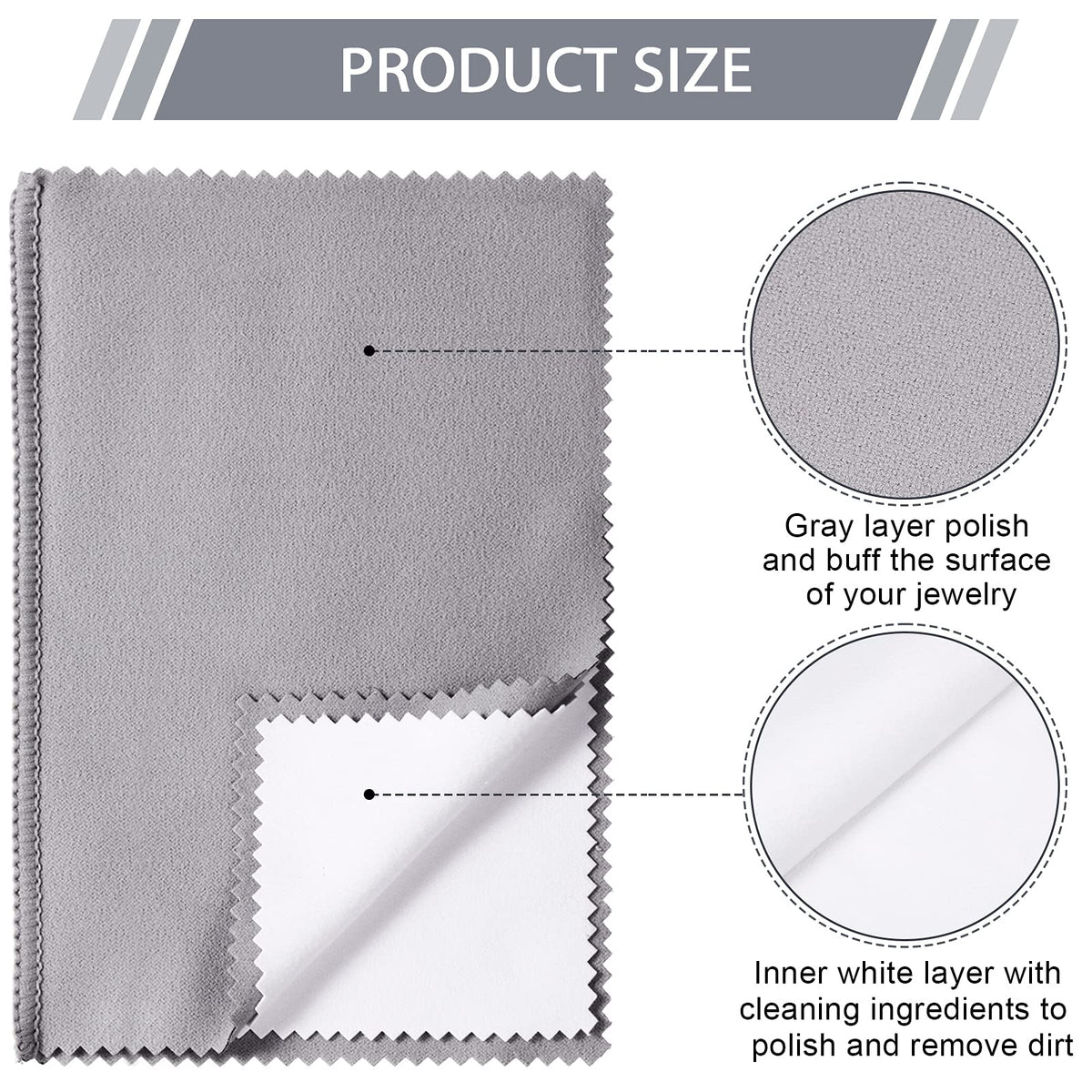 10 Pcs Silver Jewelry Polishing Cloths 6 x 8 inches Jewelry Cleaning Cloth Sterling Polish Cloths for Jewelry (10 Count)