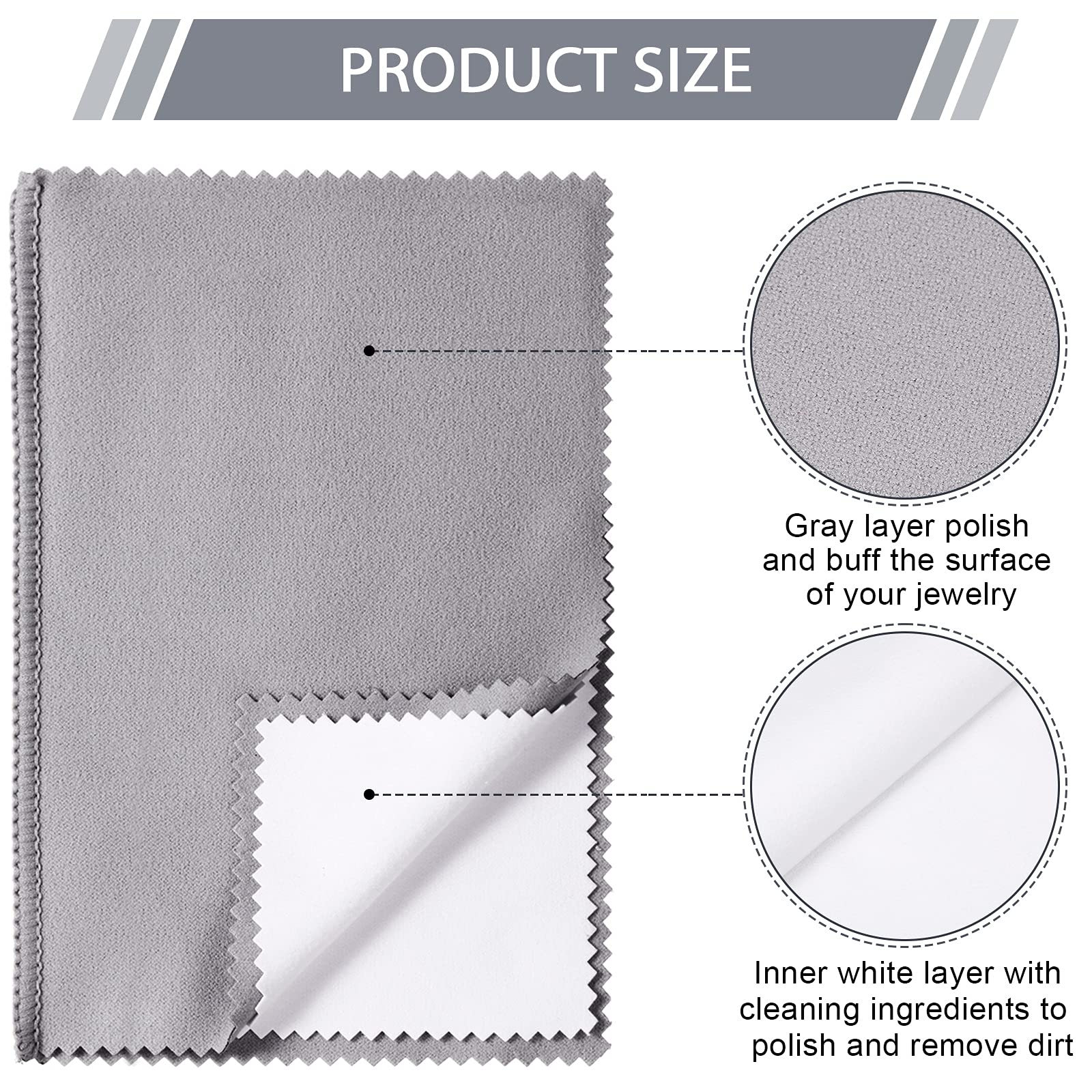 6 Pcs Silver Jewelry Polishing Cloths 6 x 8 inches Jewelry Cleaning Cloth Sterling Polish Cloths for Jewelry