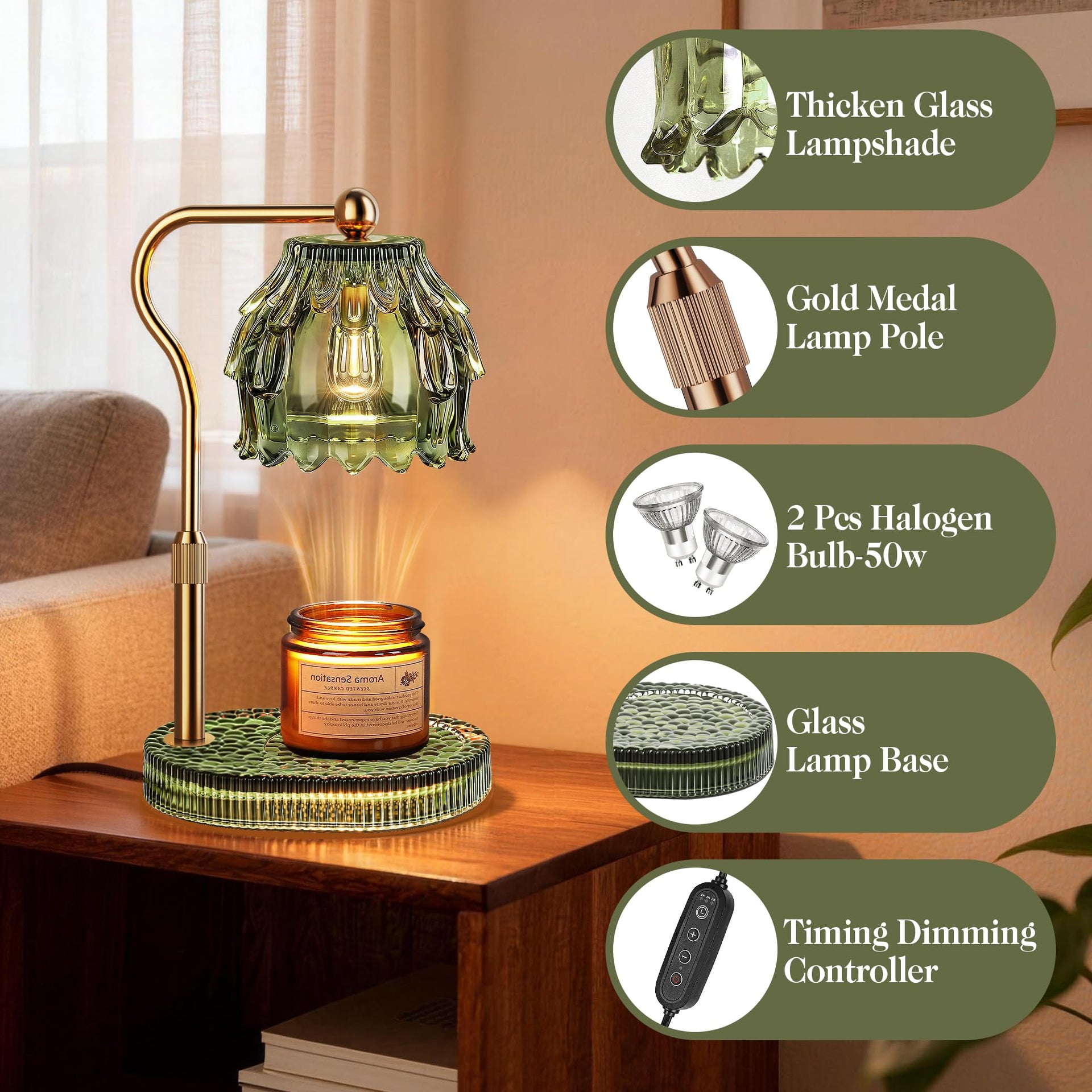 Candle Warmer Lamp with Timer Dimmer