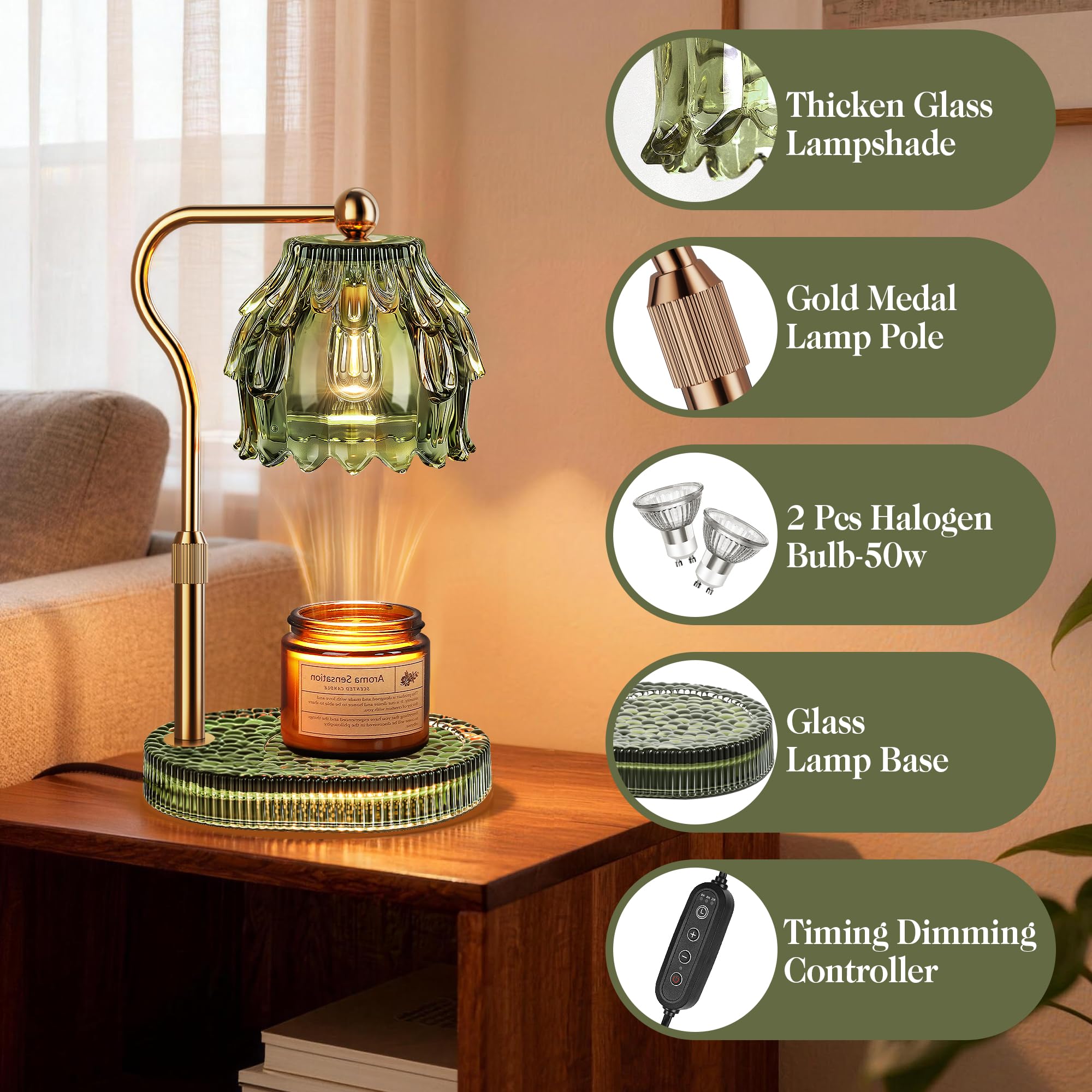 Candle Warmer Lamp with Timer Dimmer