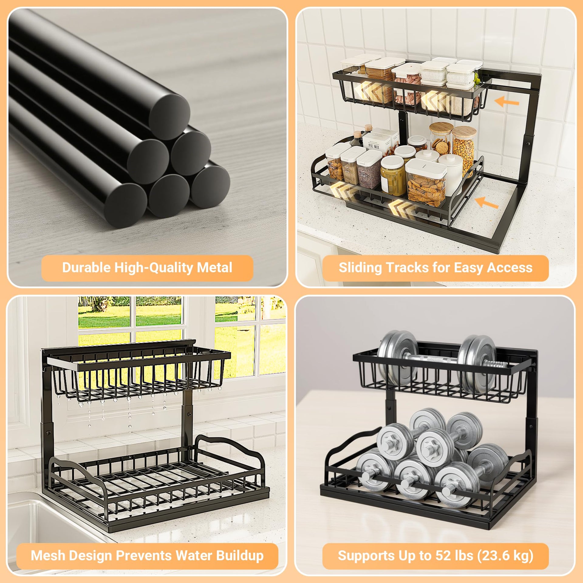 2 Pack Under Sink Organizer (2 Count)