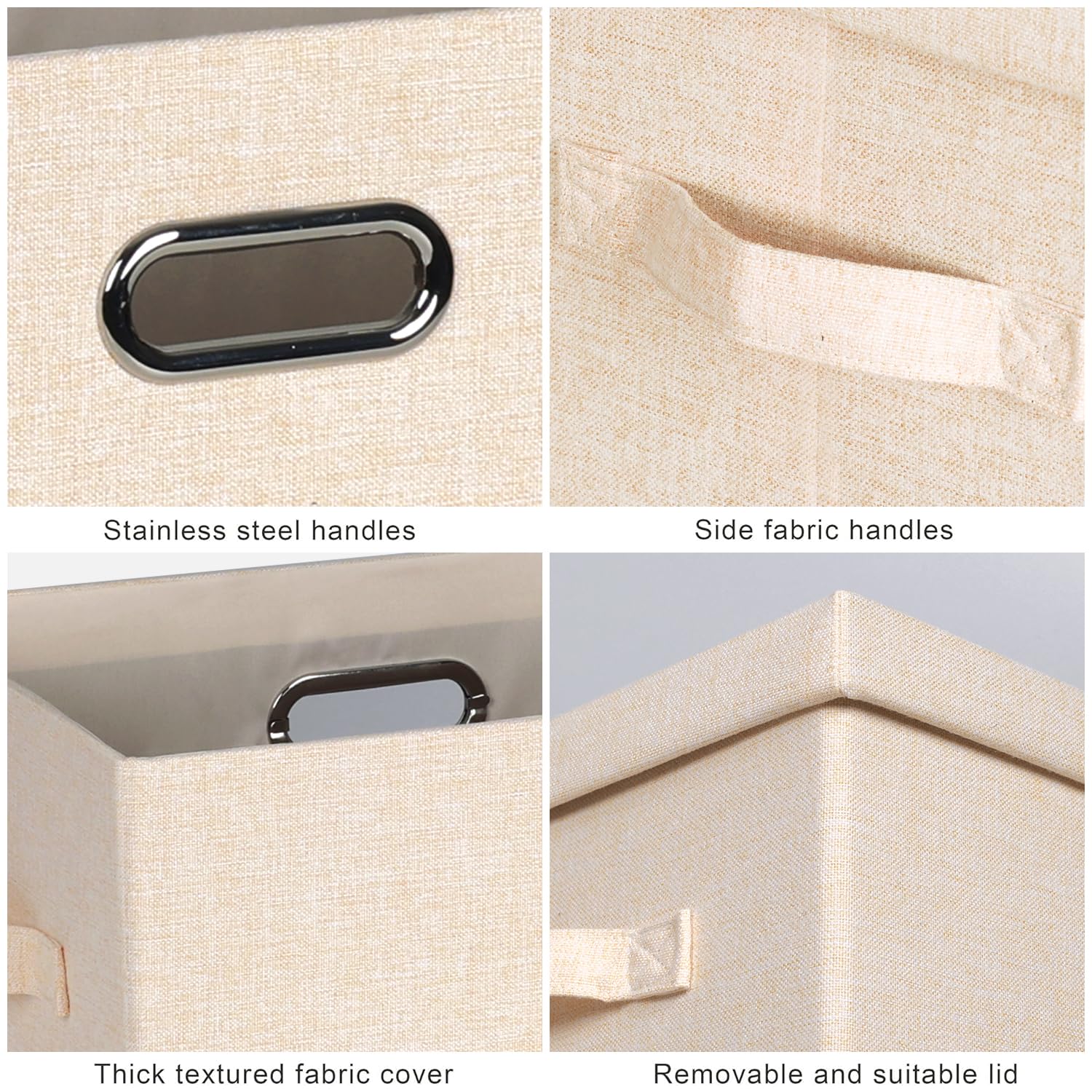 Storage Bins with Lids Fabric Closet Organizers Cubes Office Organization (3 Count)