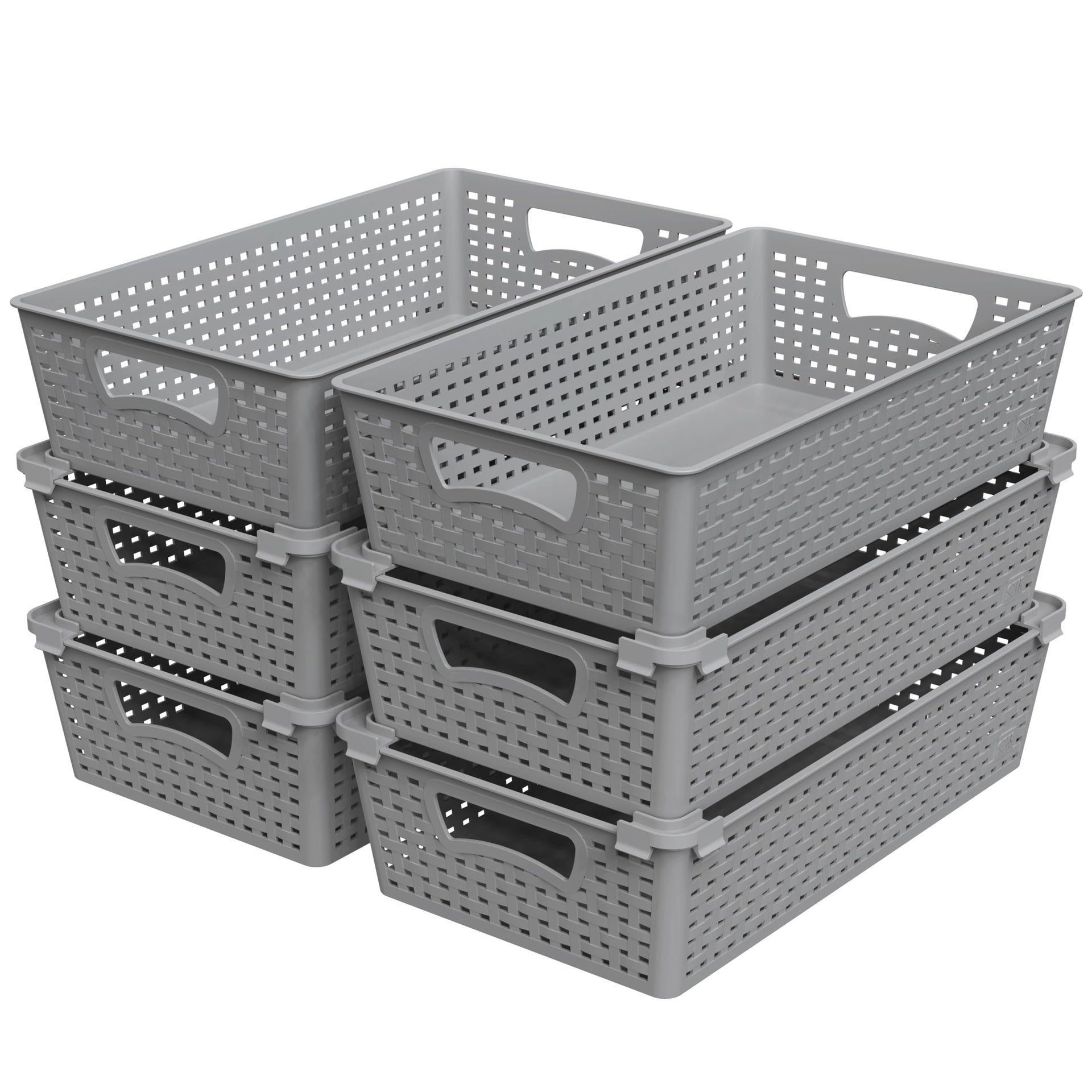 Stackable Plastic Woven Basket Organizer (28 Count)