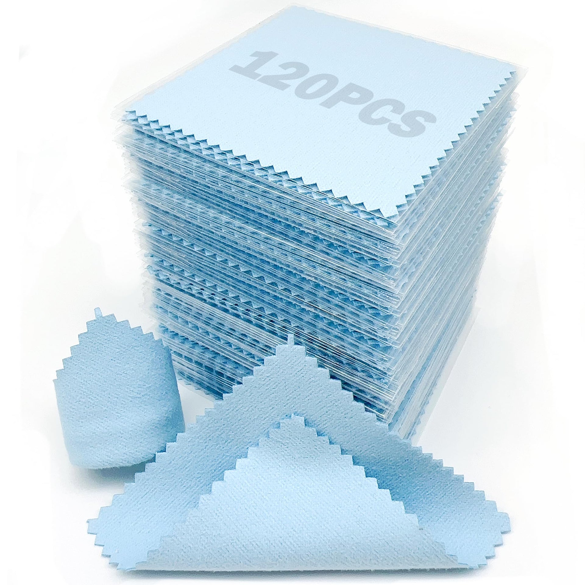 120 PCS Jewelry Cleaning Cloth Jewelry Polishing Cloths Individually Wrapped Silver Cleaning Cloth for Jewelry Sterling Silver