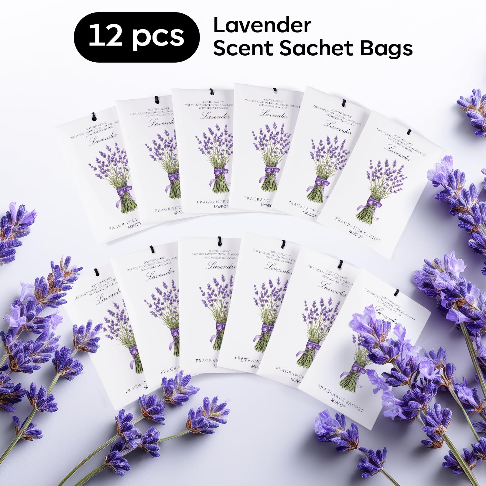 12 Pack Lavender Scented Sachets (12 Count)