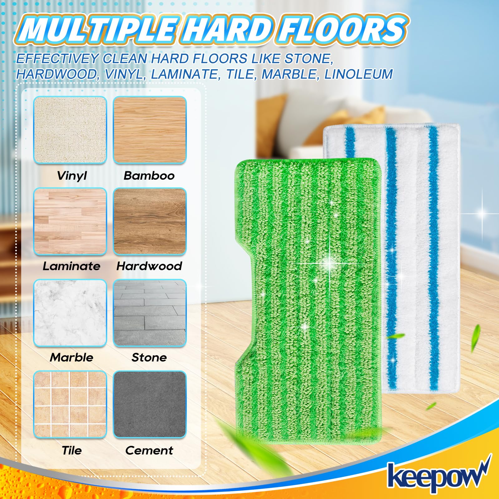 4Pk Mop Pads Compatible with Shark VACMOP VM252 (4 Count)