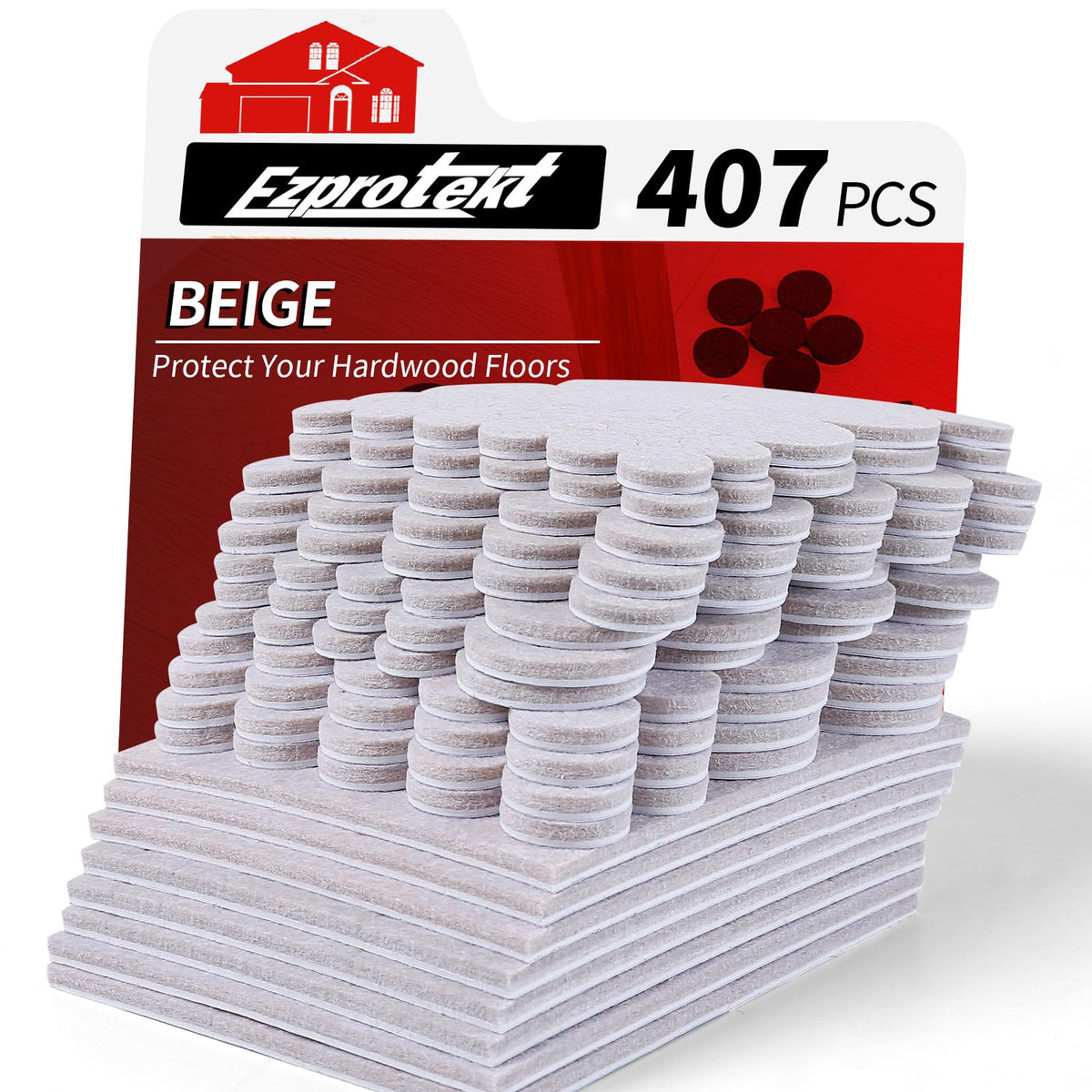 407Pcs Felt Chair Leg Pads Floor Protectors for Hardwoods Floors (407 Count)