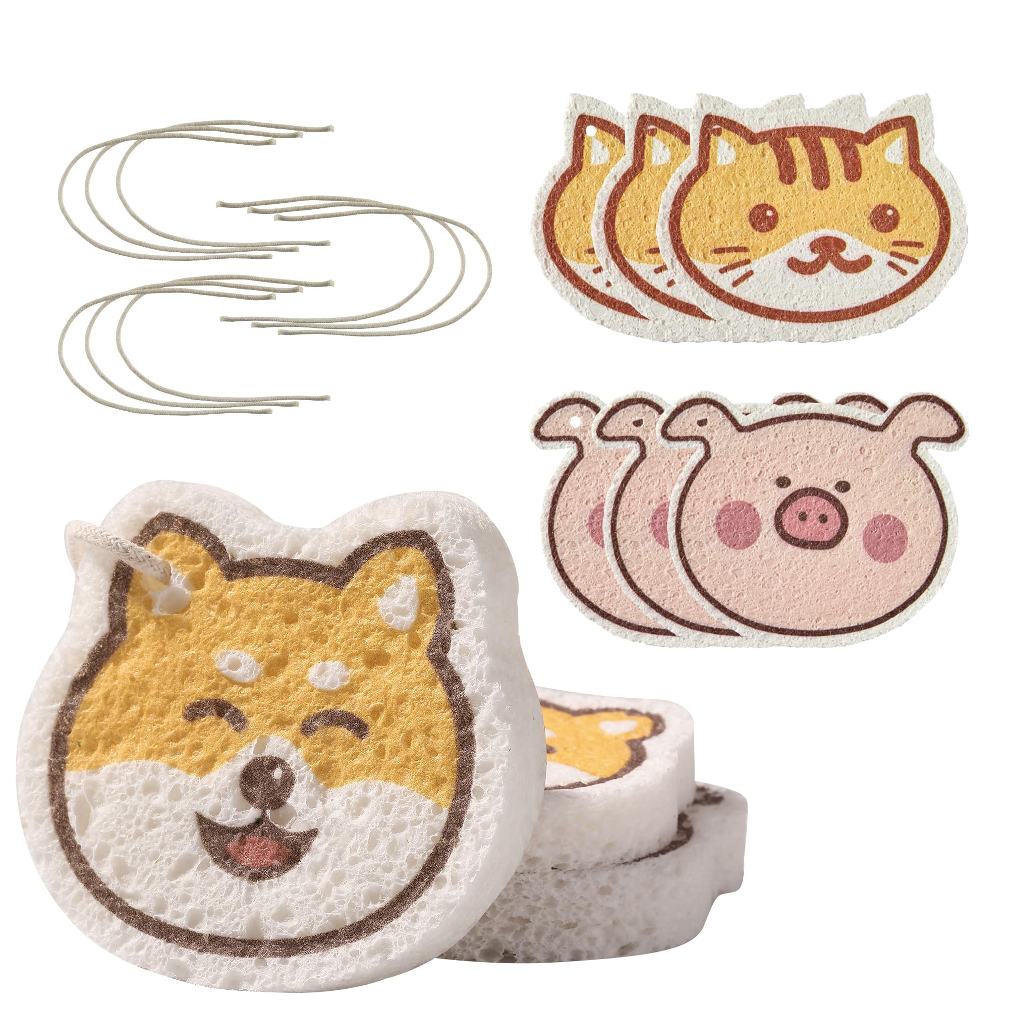 Cartoon Kitchen Sponge (9 Count)