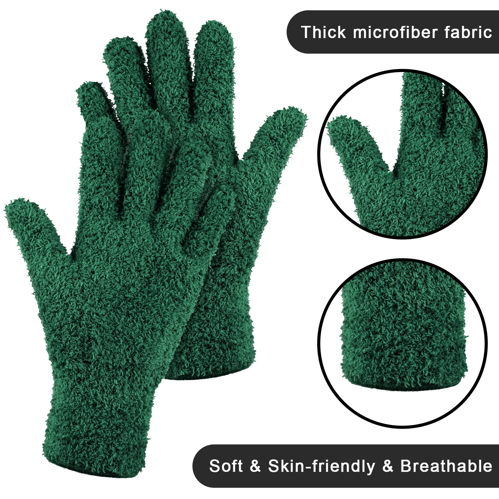 6 Pairs Microfiber Dusting Gloves
