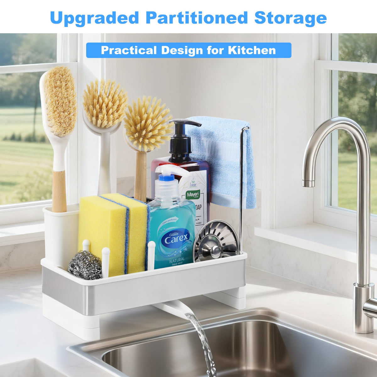 Sponge Holder for Kitchen Sink Caddy Organizer