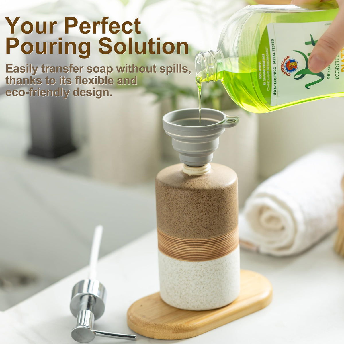 Ceramic Soap Dispenser Set for Hand Soap