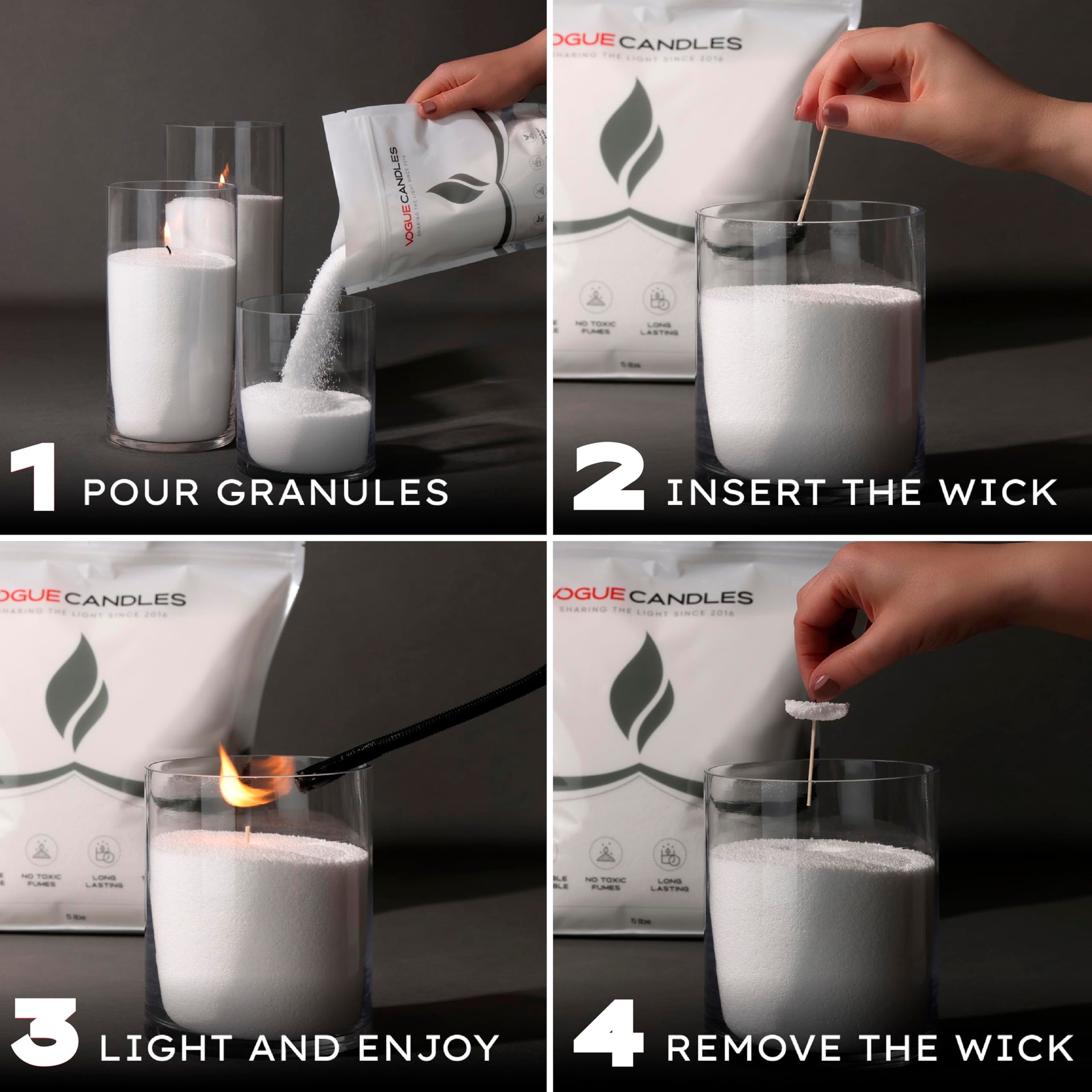 Vogue Candles White Pearled Candle Sand Wax (80 Ounce)