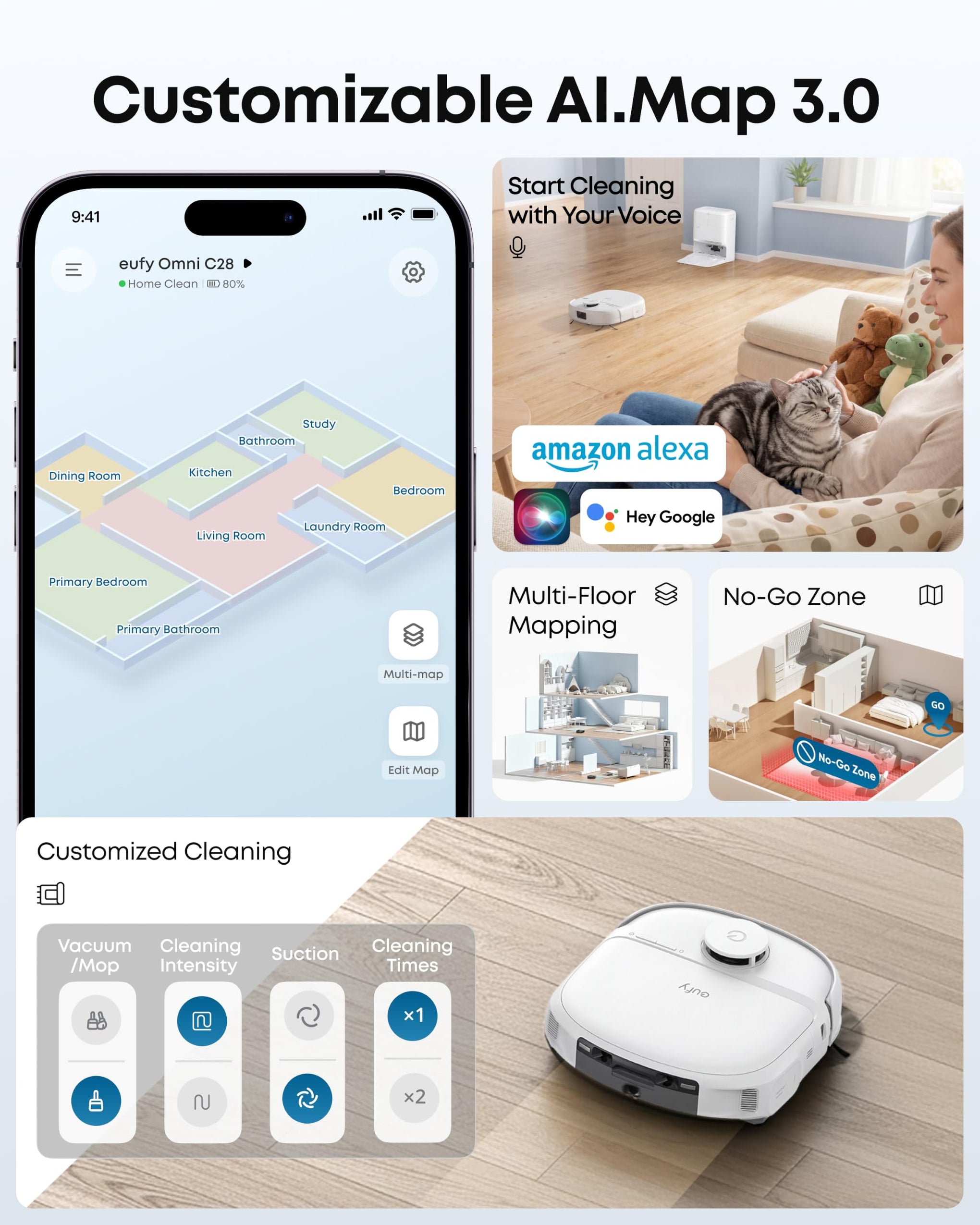 C28 Robot Vacuum and Mop Combo