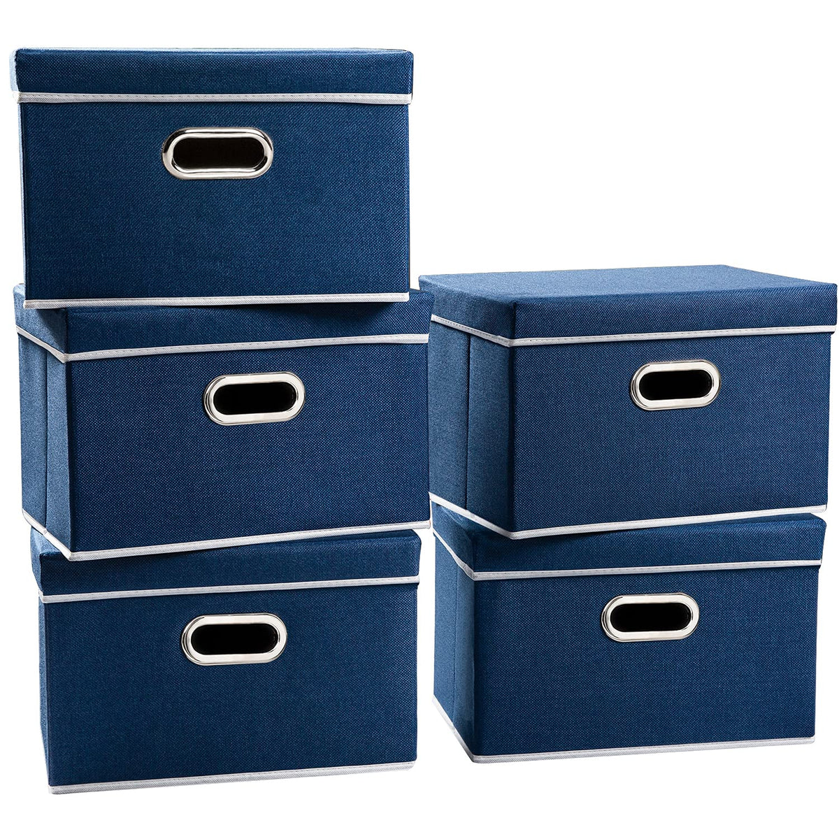 Foldable Storage Bin with Lid [5 (5 Count)