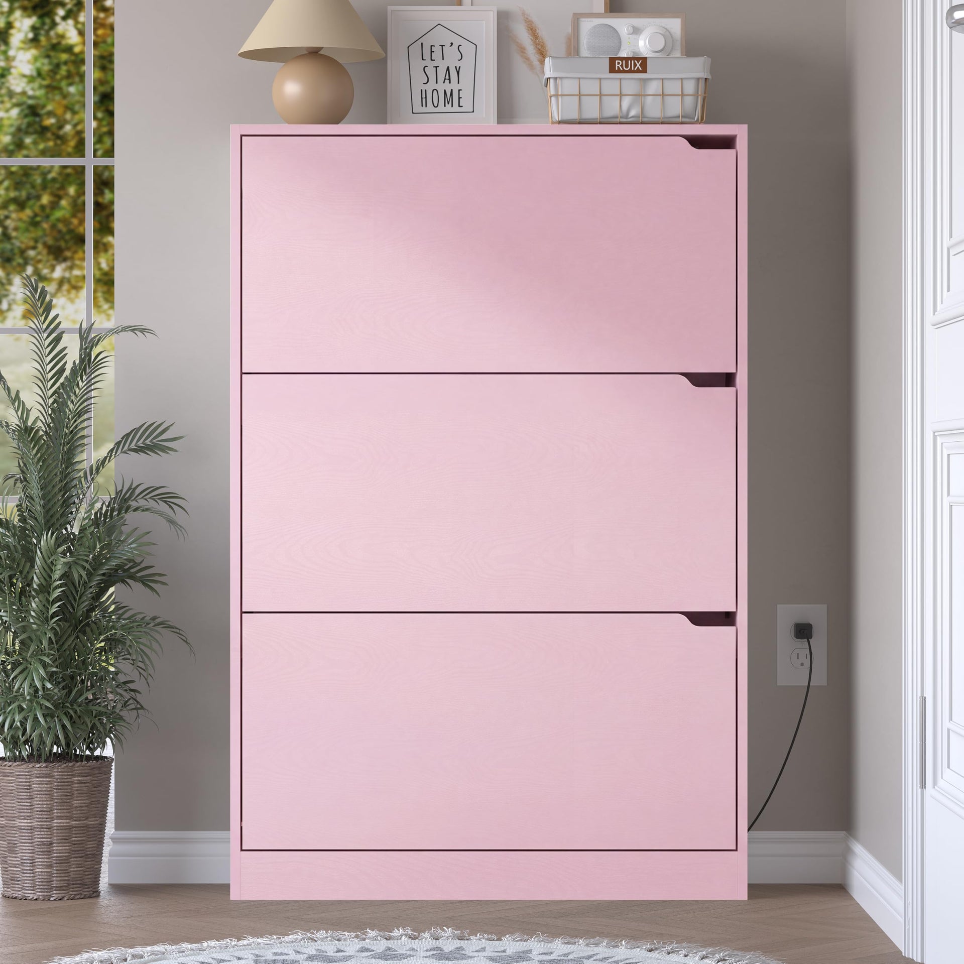 Shoe Cabinet with Odor Control and Back Panels