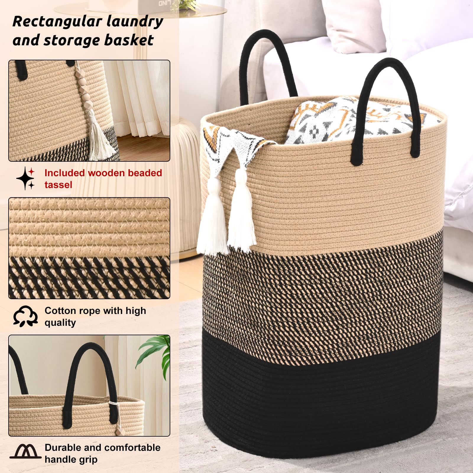 Woven Laundry Basket for Clothes