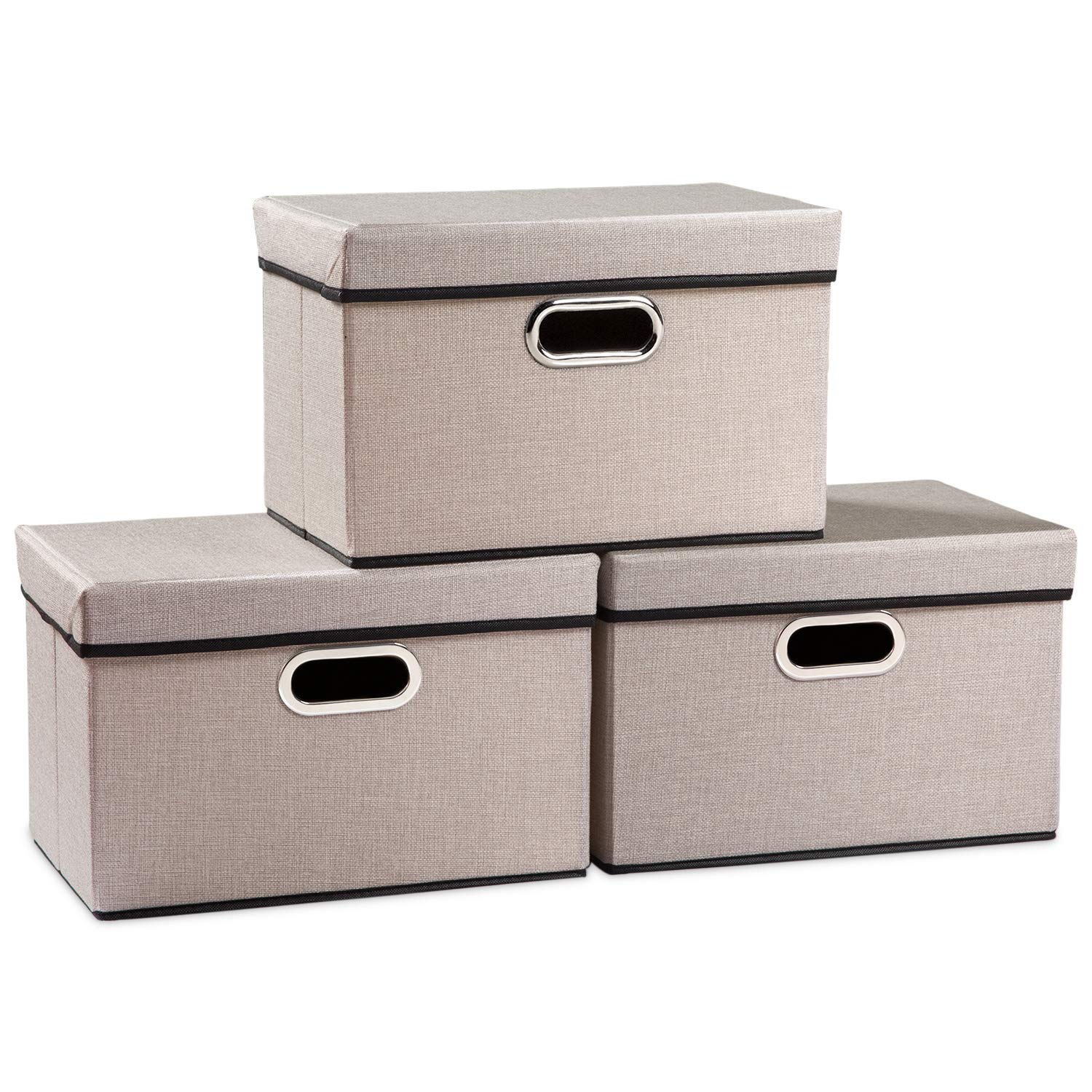 Foldable Storage Bin with Lid [3 (3 Count)