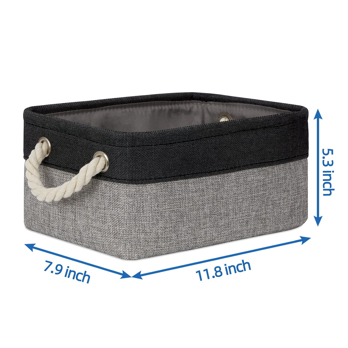 Fabric Storage Baskets 6 Pcs Small Cloth Basket for Shelves Collapsible Decorative Storage Organizer Small Canvas Storage Bins with Handles (6 Count)