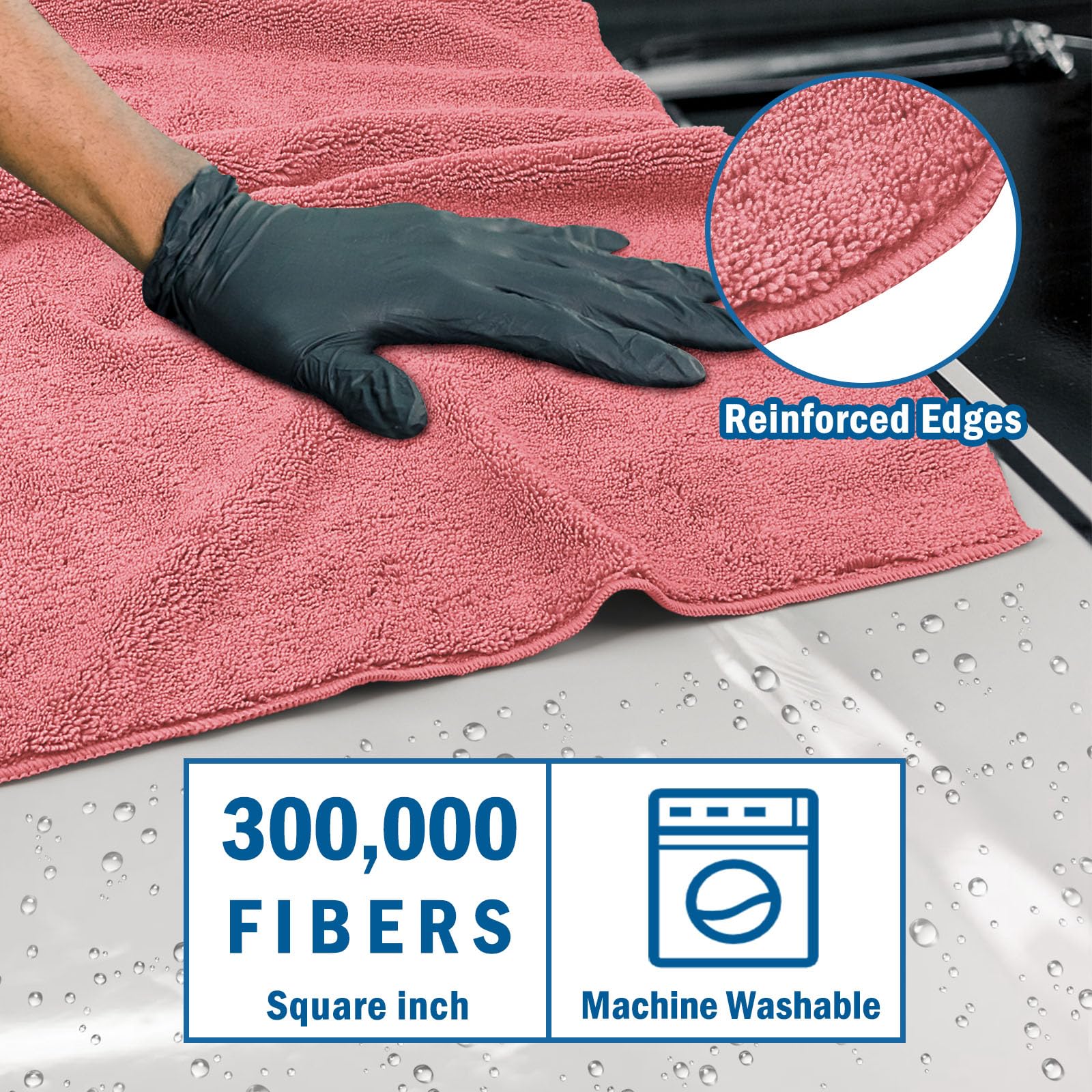 Professional Large Microfiber Car Drying Towels 2 Pack (2 Count)