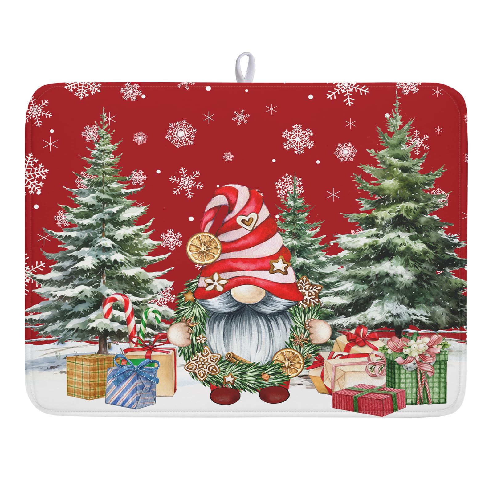 Christmas Dish Drying Mat for Kitchen Counter