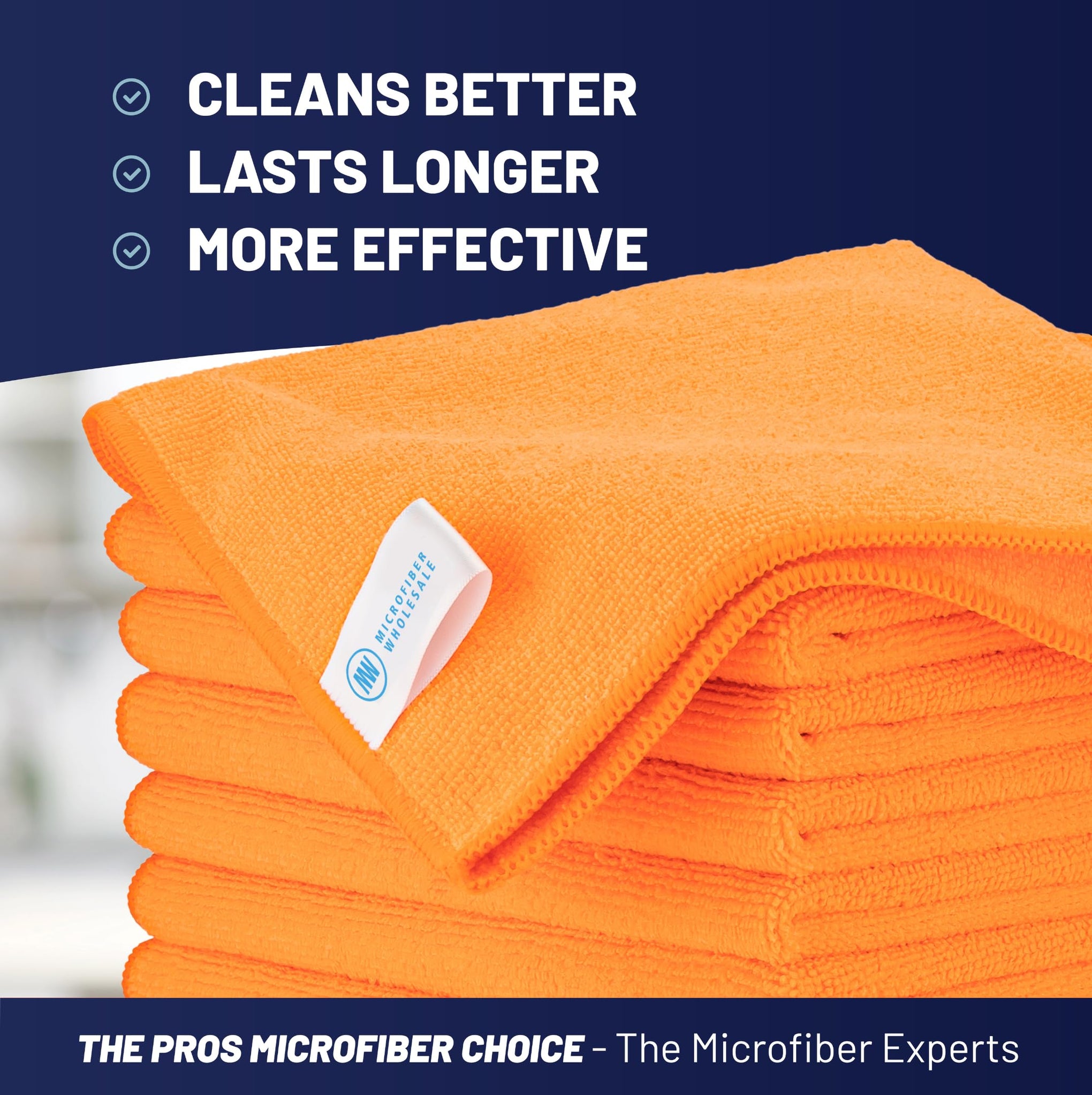MW PRO Microfiber Cleaning Cloths Orange (12 Count)