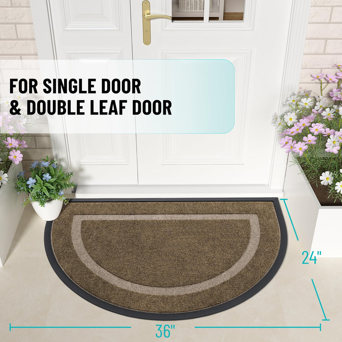 Half Circle Front Door Mat Outside 35x23 All