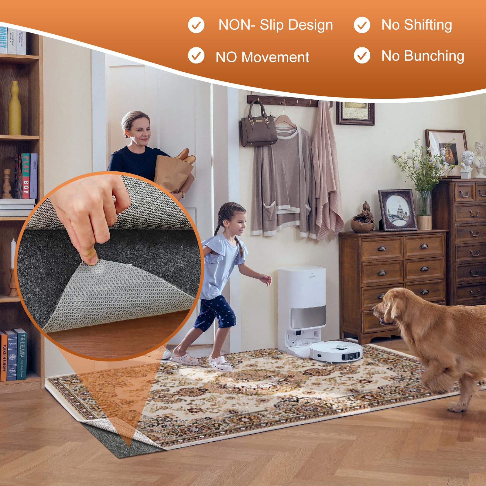 Felt Rug Pad 10 x 14 Ft Rubber Non