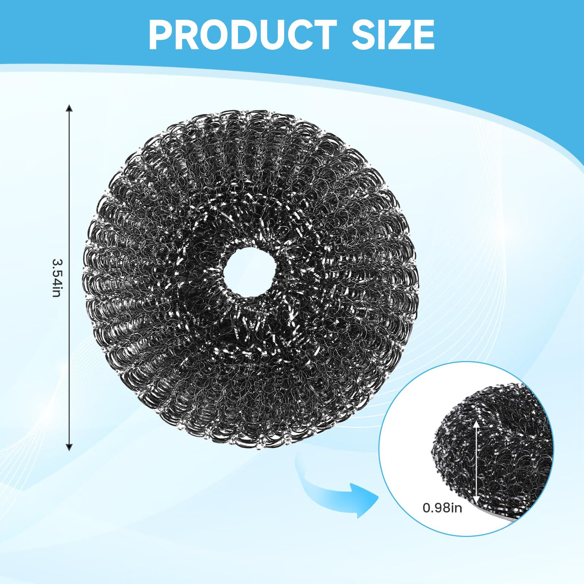 6 Pcs Steel Wool Scrubber (6 Count)