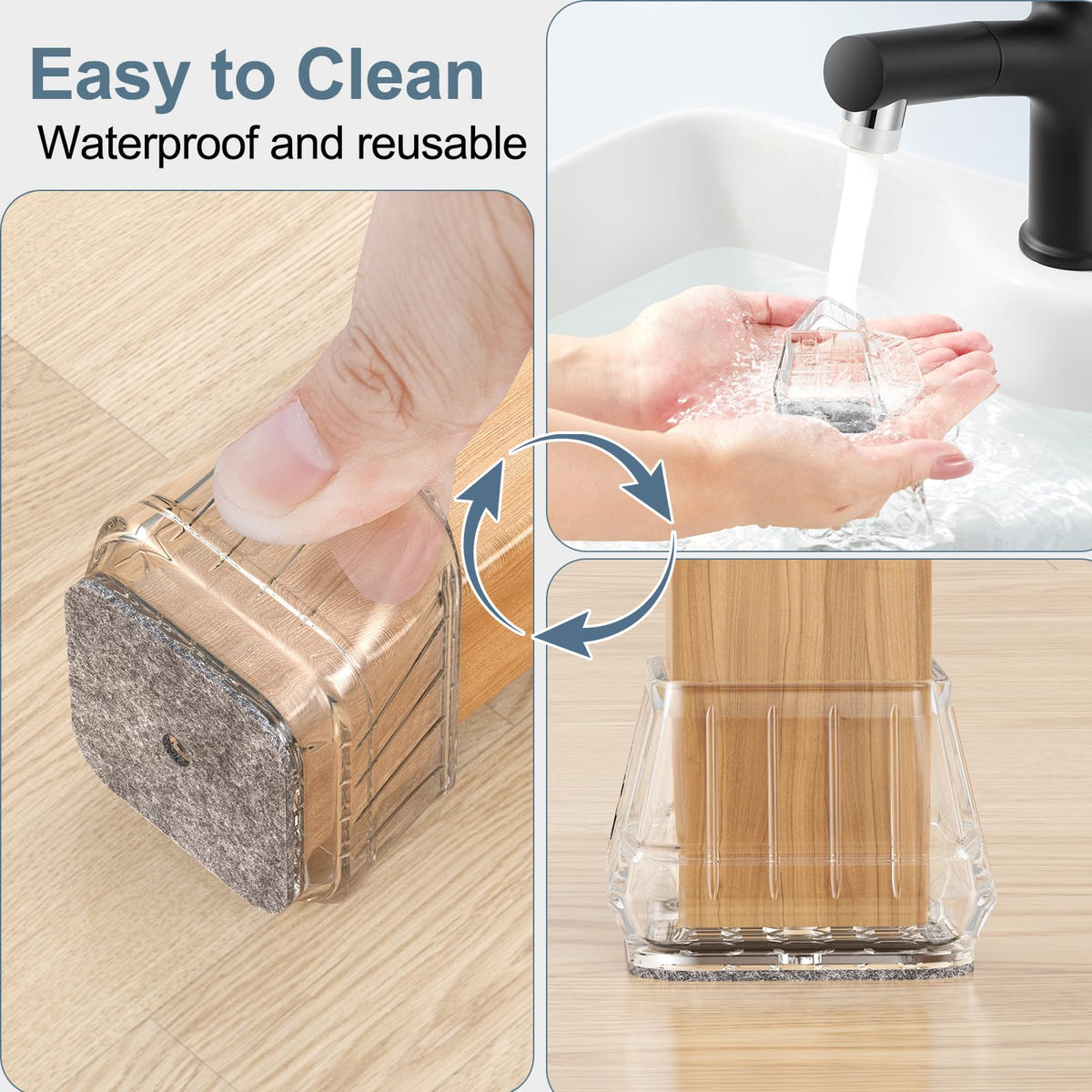 24PCS Square Chair Leg Floor Protectors for Hardwood Floors (24 Count)