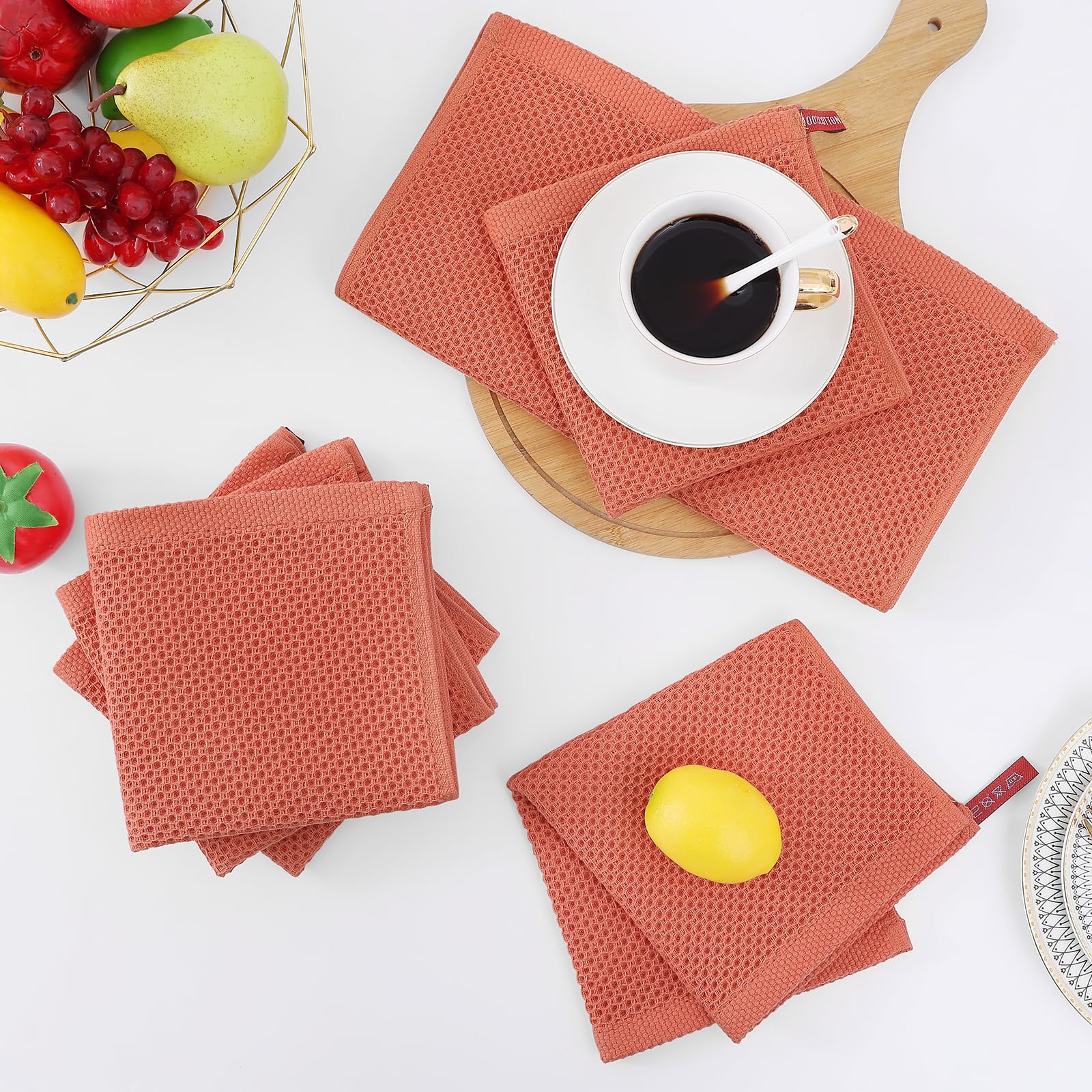 100% Cotton Waffle Weave Kitchen Dish Cloths 6 (6 Count)
