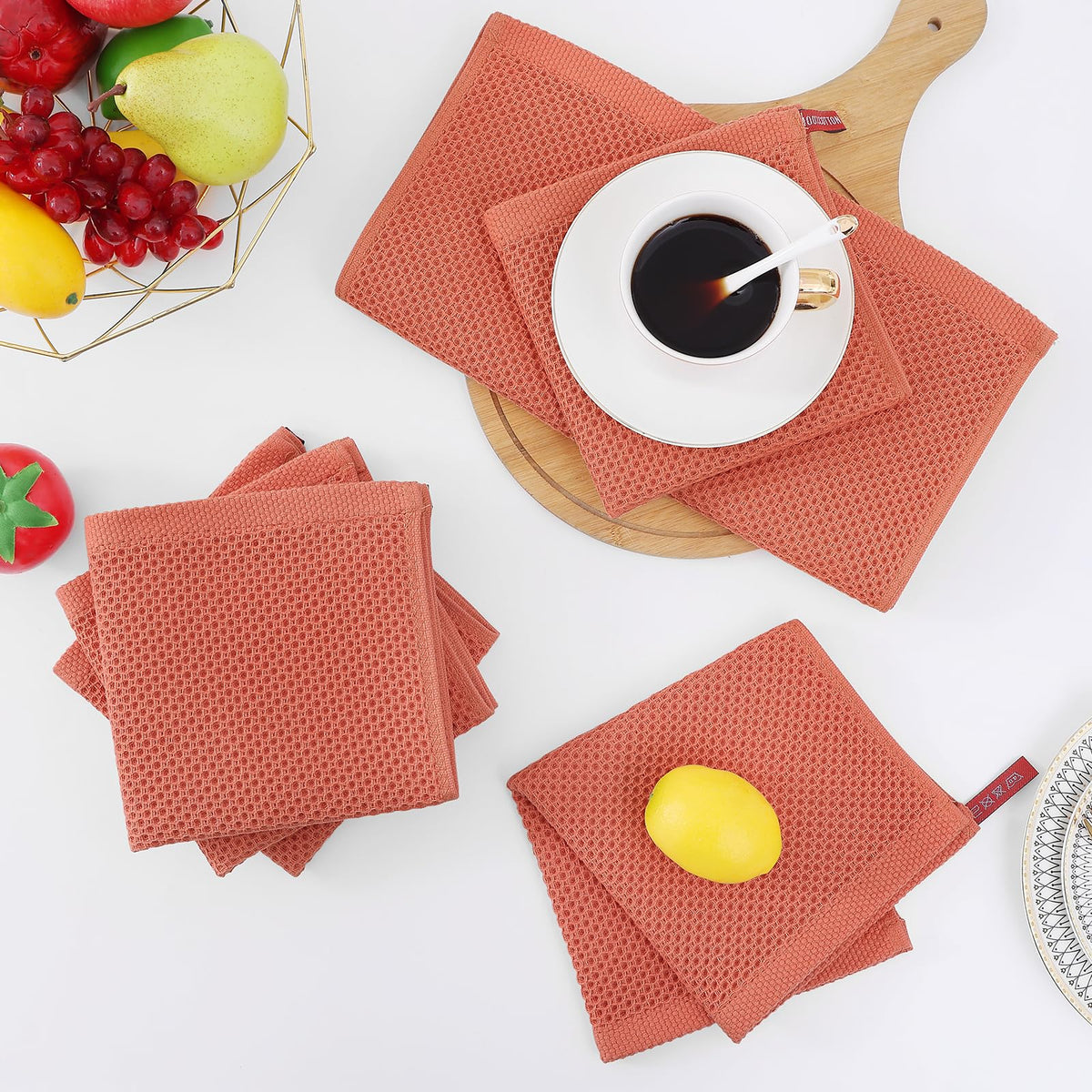 100% Cotton Waffle Weave Kitchen Dish Cloths 12 (12 Count)