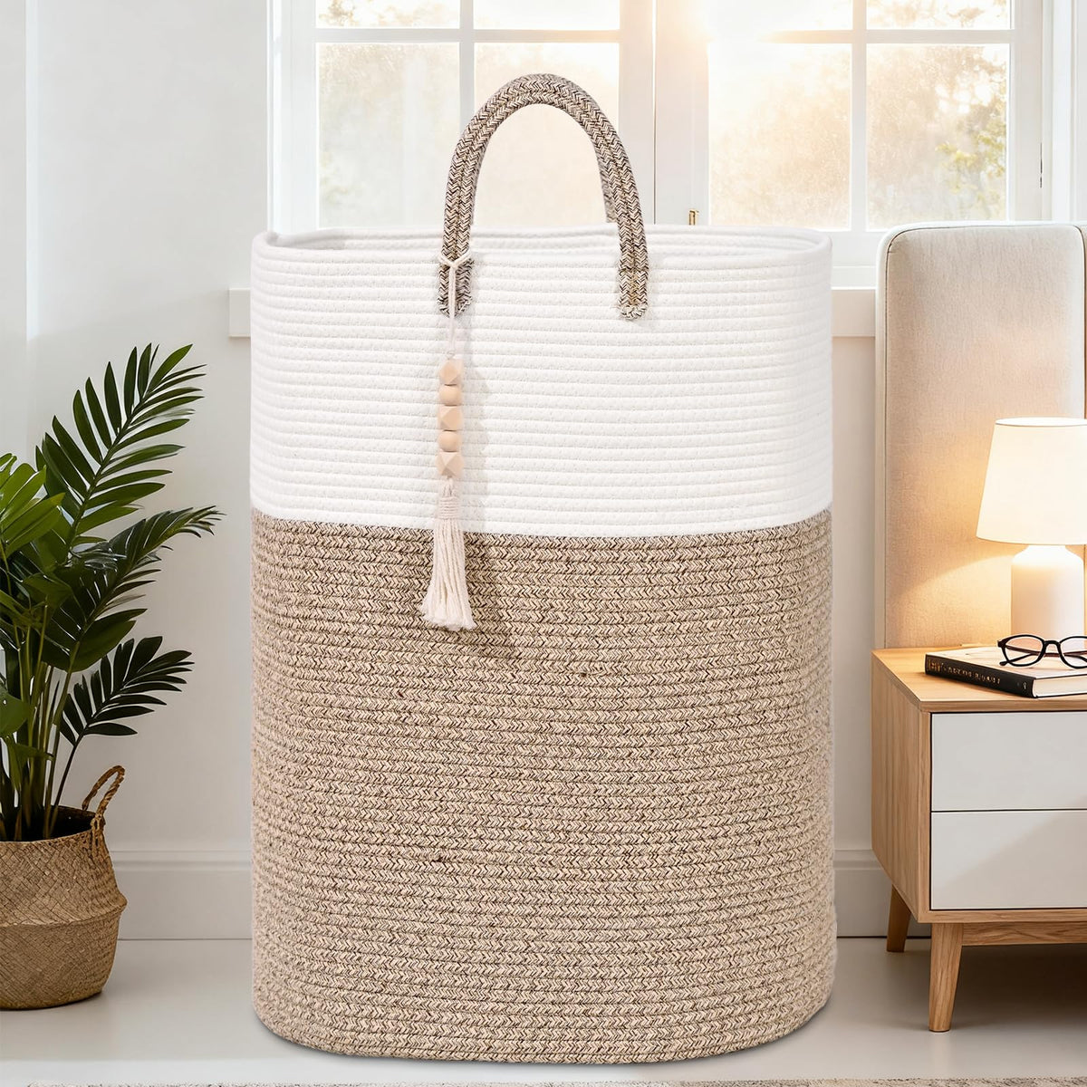 65L Woven Laundry Basket for Clothes (63.36 Ounce)