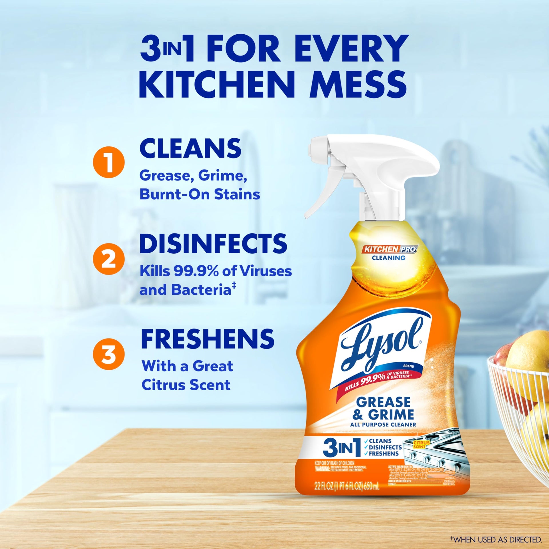 Pro Kitchen Spray Cleaner and Degreaser (22 Ounce)