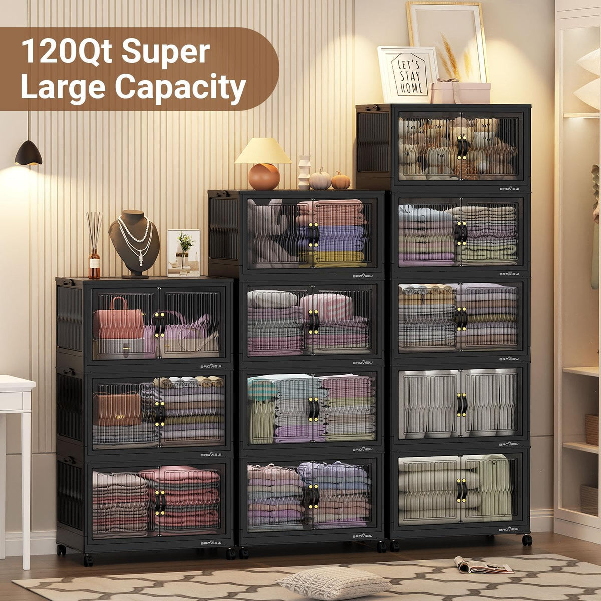 360Qt Stackable Storage Bins with 3 Lids (3 Count)
