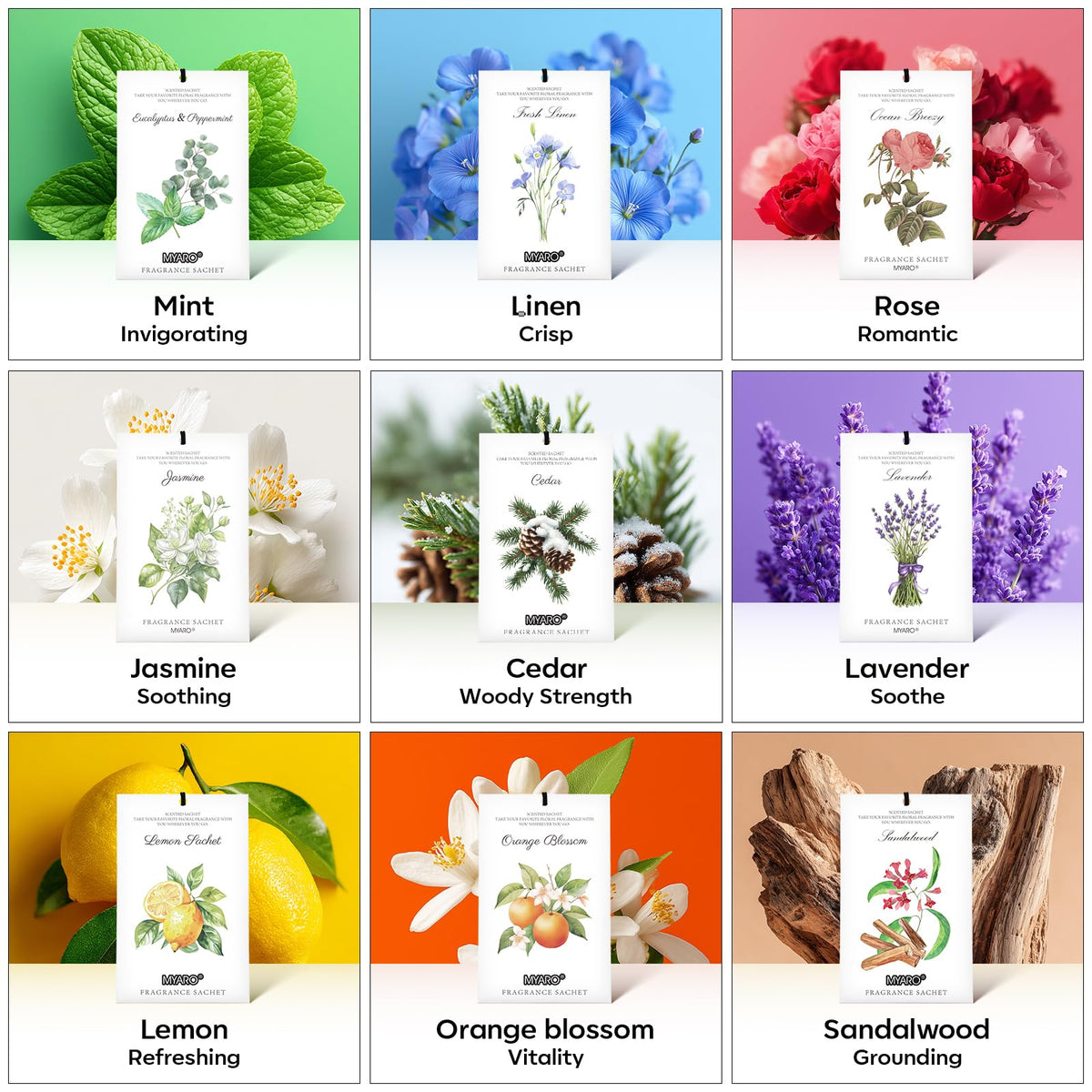 12 Pack Cedarwood Scented Sachets (12 Count)