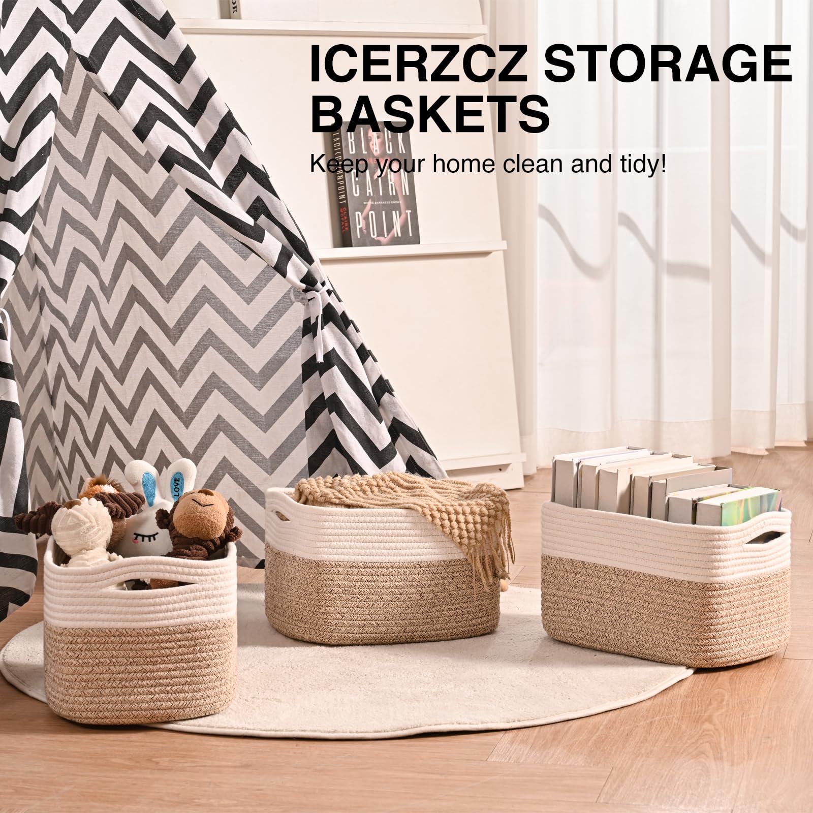 Storage Baskets for Shelves (4 Count)