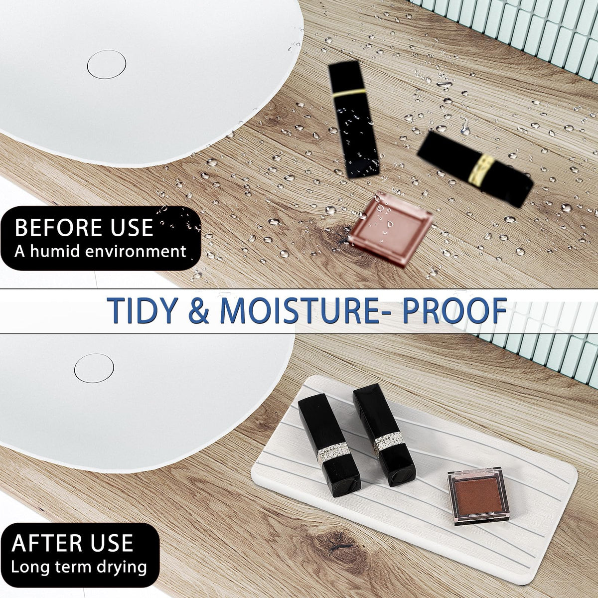 3PCS Water Absorbing Stone Tray (3 Count)