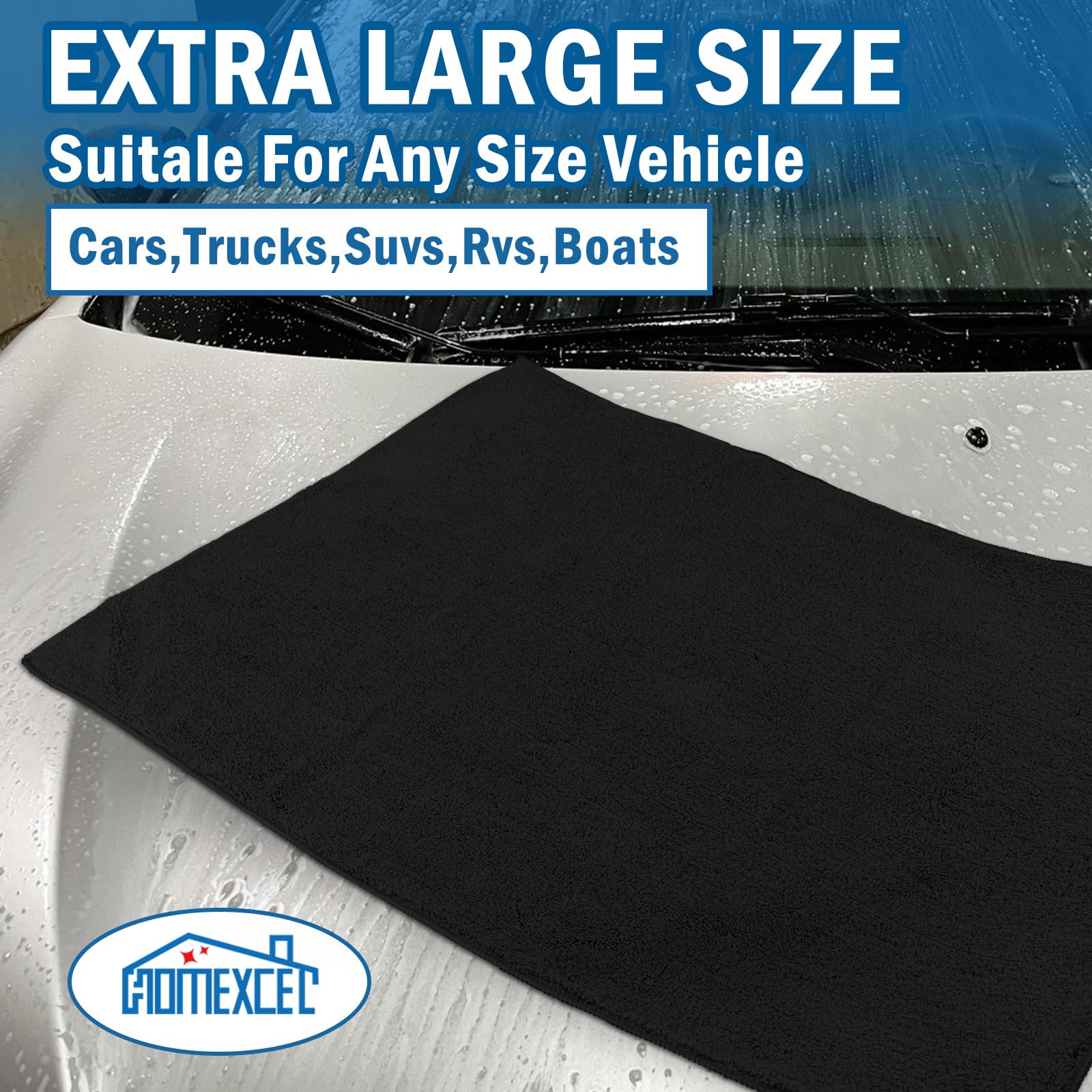 Professional Large Microfiber Car Drying Towels 2 Pack (2 Count)