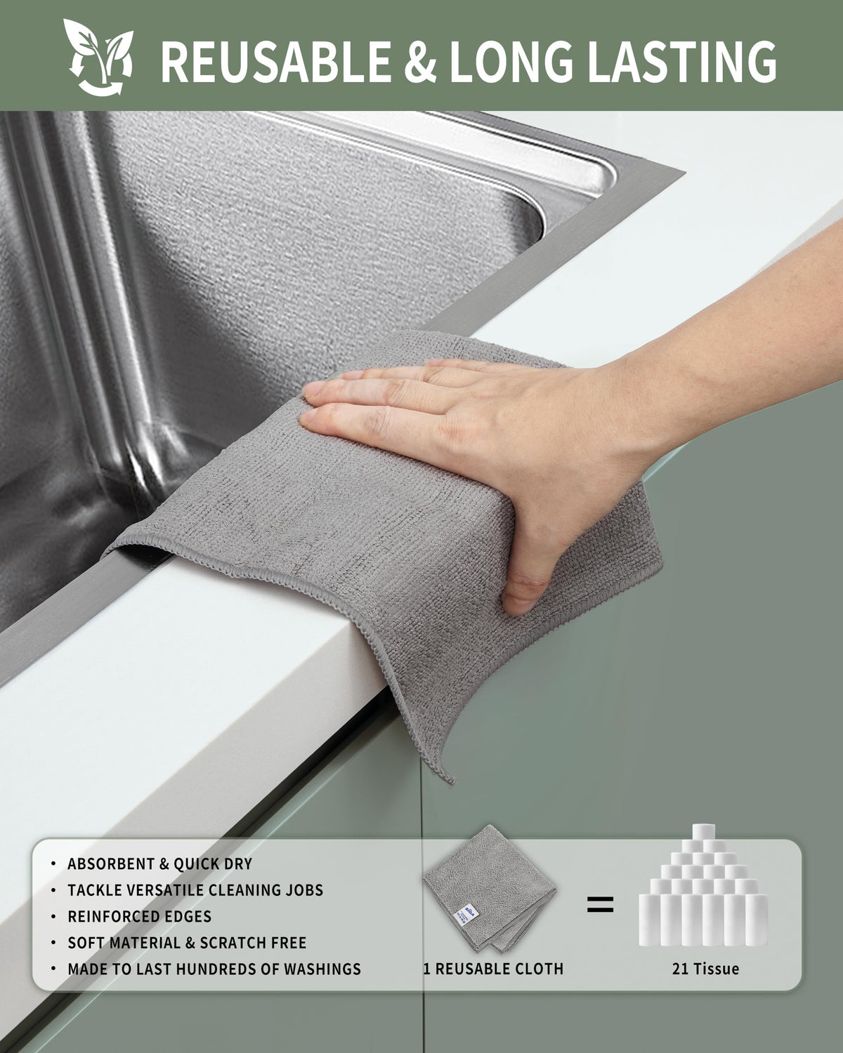 Microfiber Cleaning Cloths (15 Count)