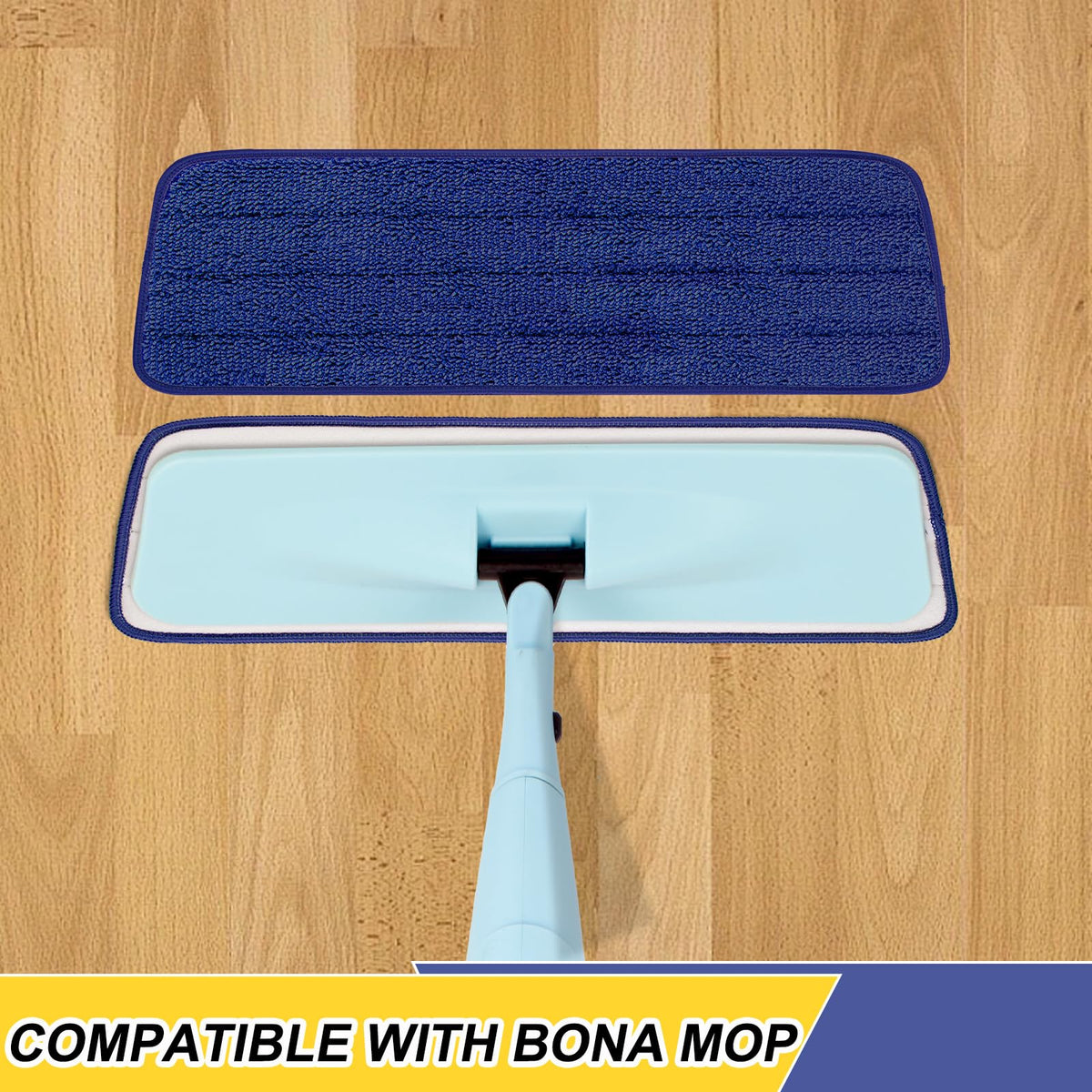 16.5 inch Reusable Mop Pads Microfiber Spray Mop Replacement Heads for Wet (5 Count)