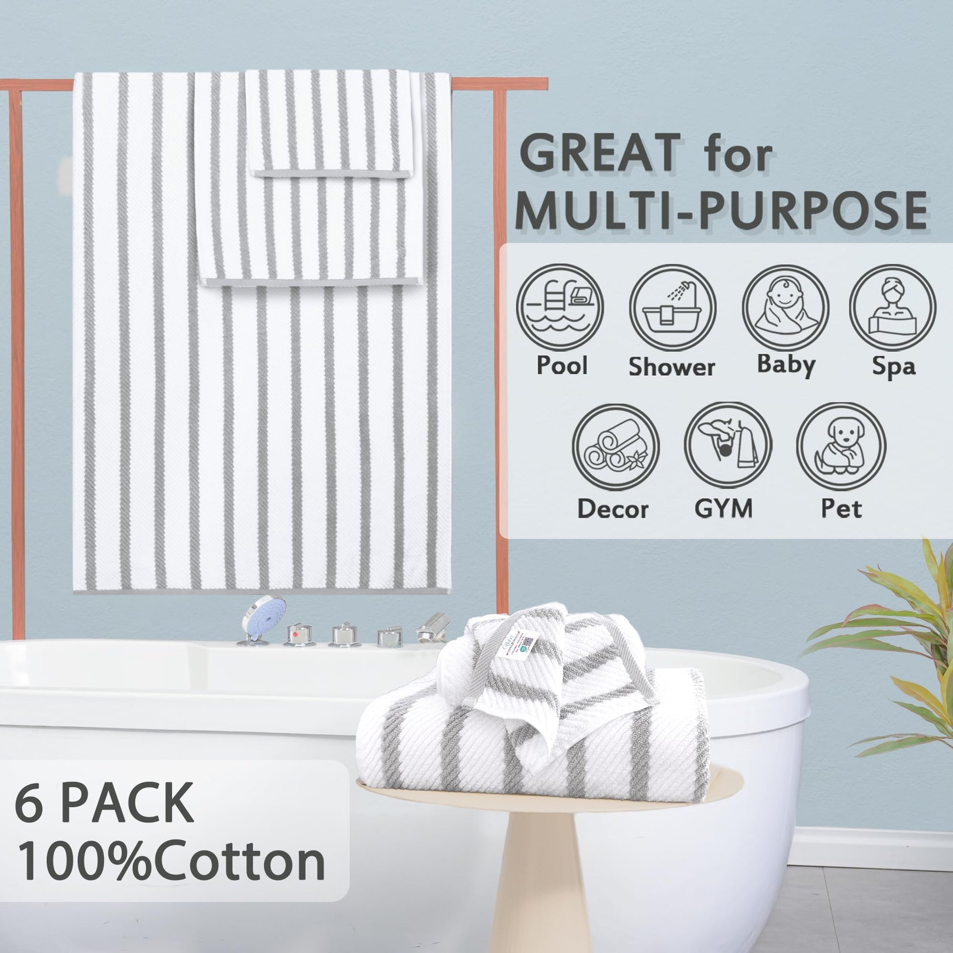 6PC Towel Set (6 Count)