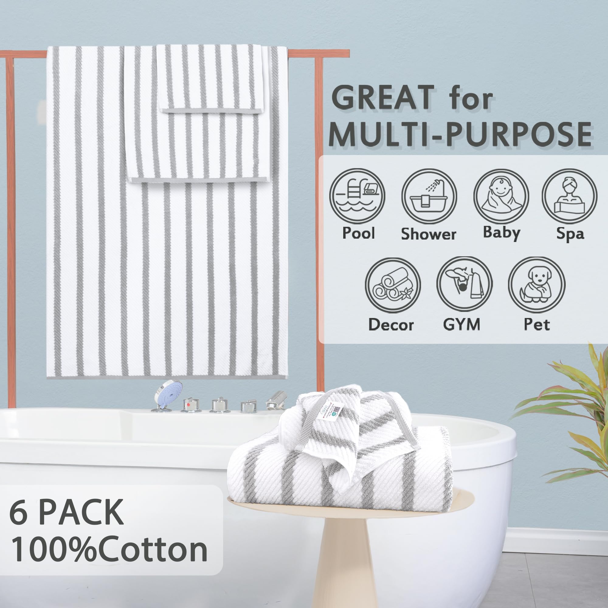 6PC Towel Set (6 Count)